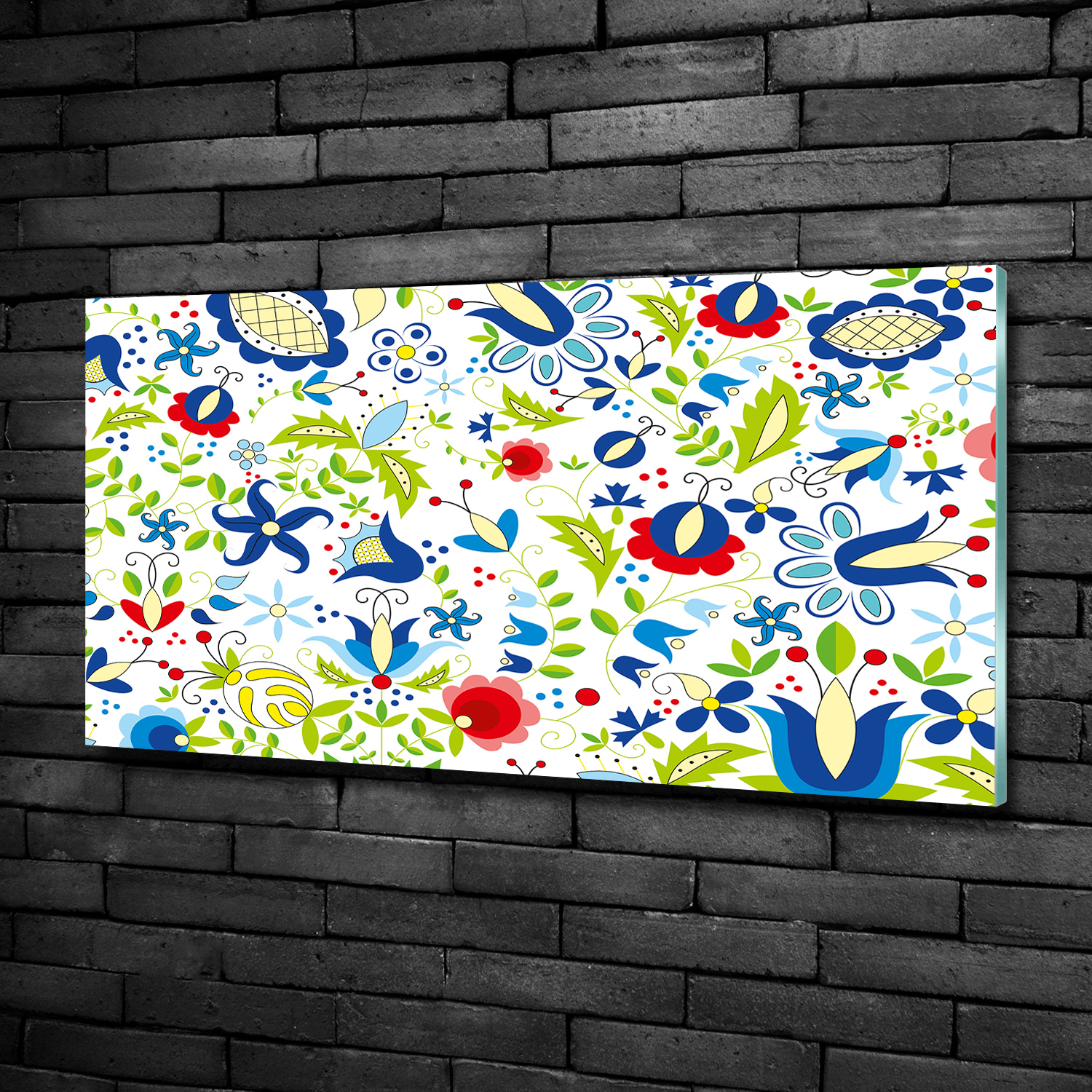 Glas-Bild Wandbilder Druck auf Glas 100x50 Blumen & Pflanzen Ethnisches Muster