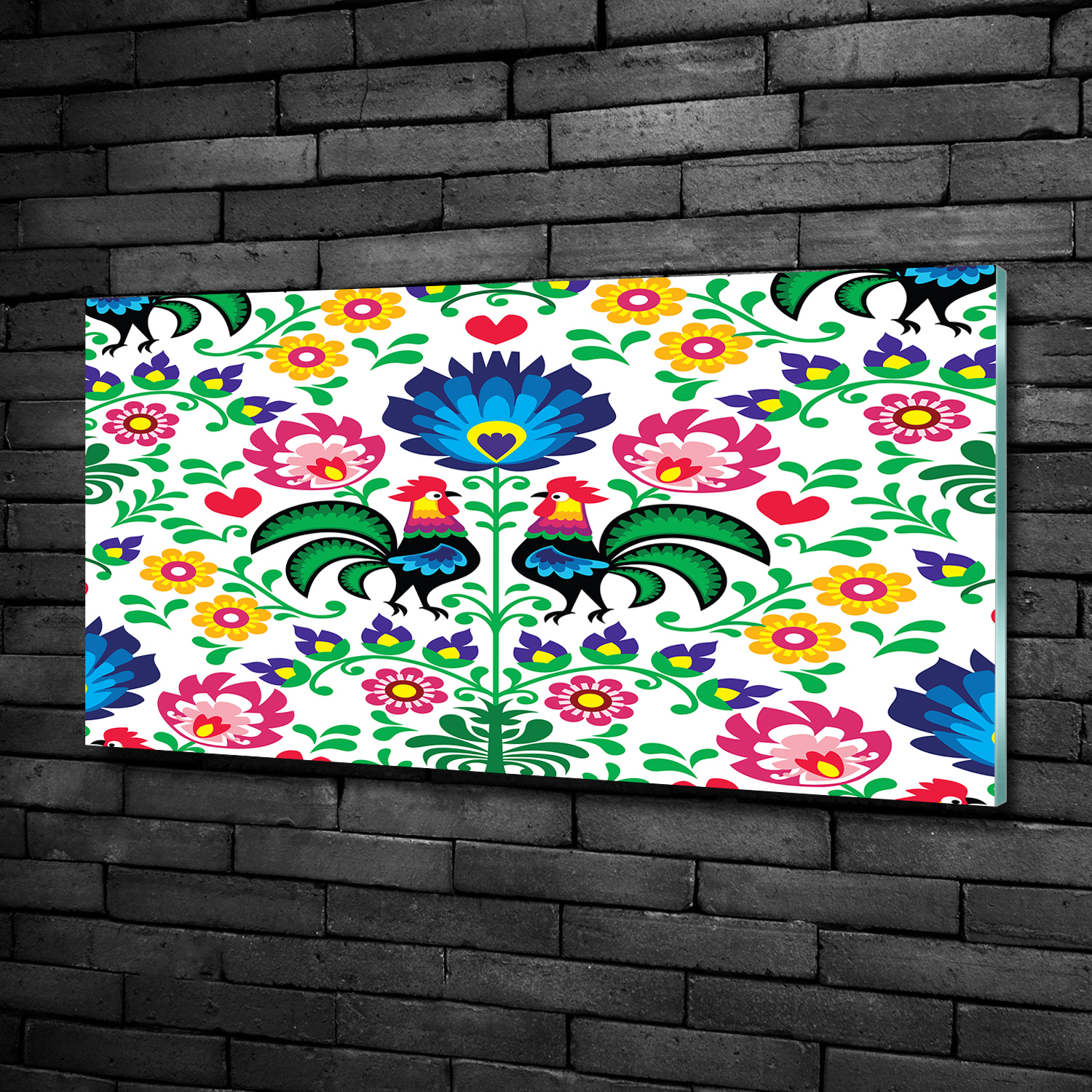 Glas-Bild Wandbilder Druck auf Glas 100x50 Blumen & Pflanzen Ethnisches Muster
