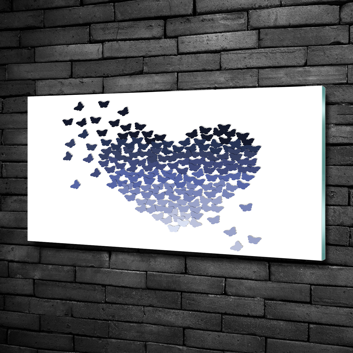 Glas-Bild Wandbilder Druck auf Glas 100x50 Deko Kinderzimmer Schmetterlinge Herz