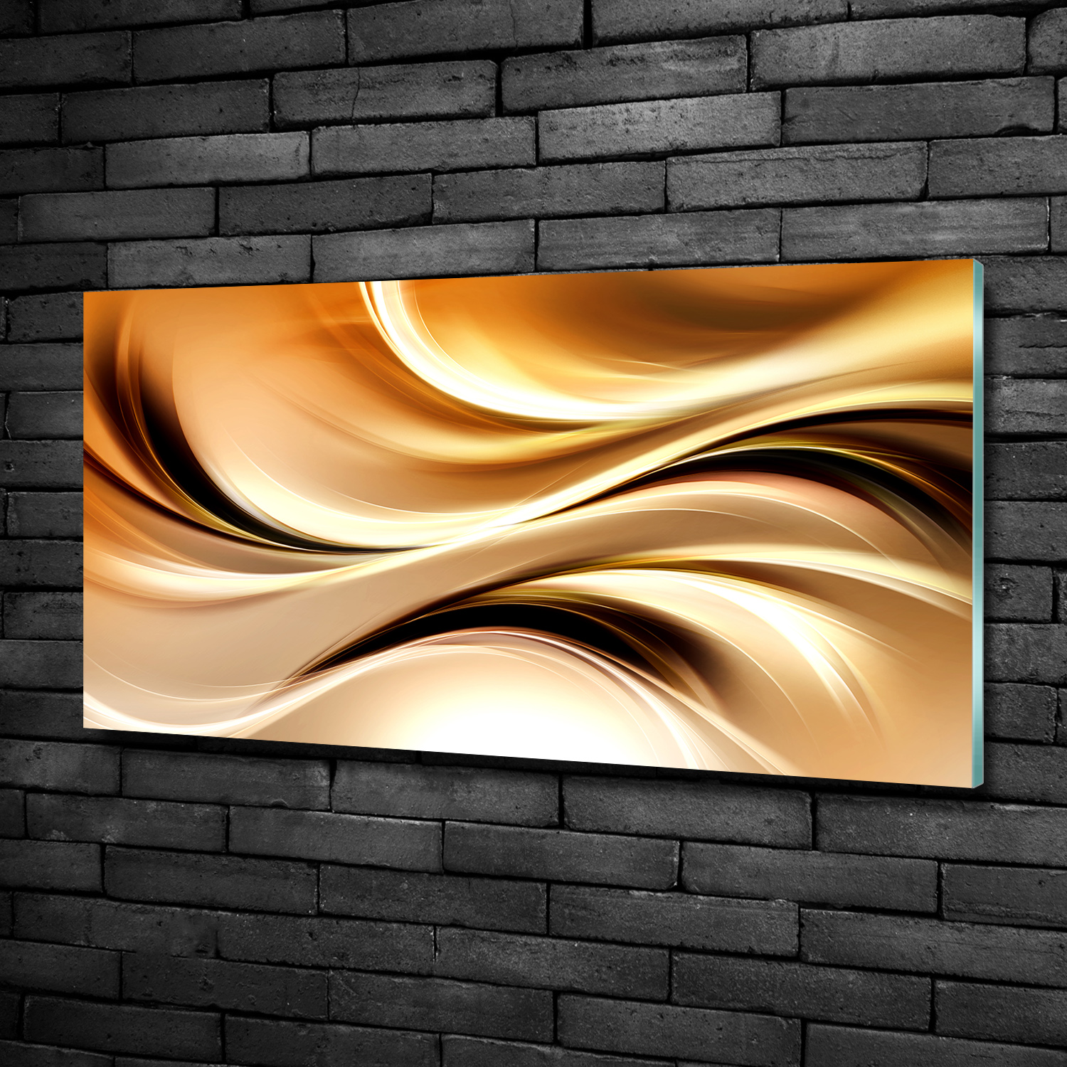 Wandbild Glas-Bild Druck auf Glas 100x50 Deko Kunst Abstrakte Wellen