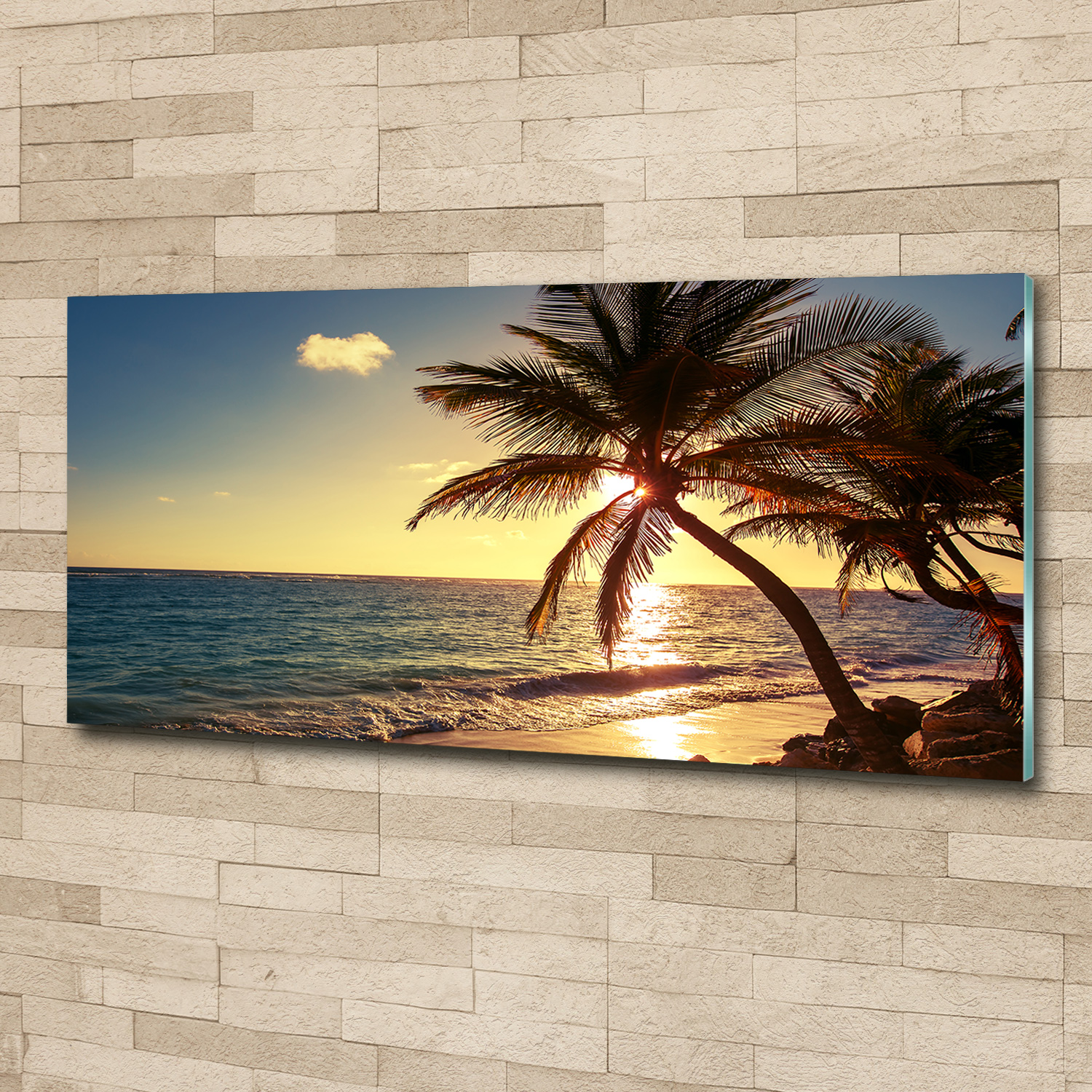 Glas-Bild Wandbilder Druck auf Glas 125x50 Deko Landschaften Tropischer Strand