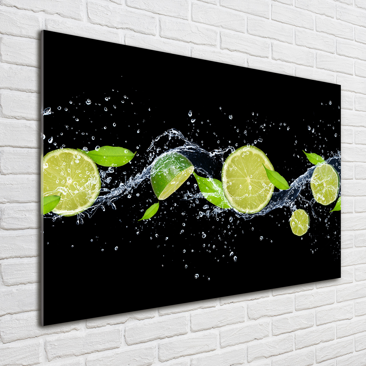 Planche à découper en verre trempé - 80x52 cm - citrons et eau