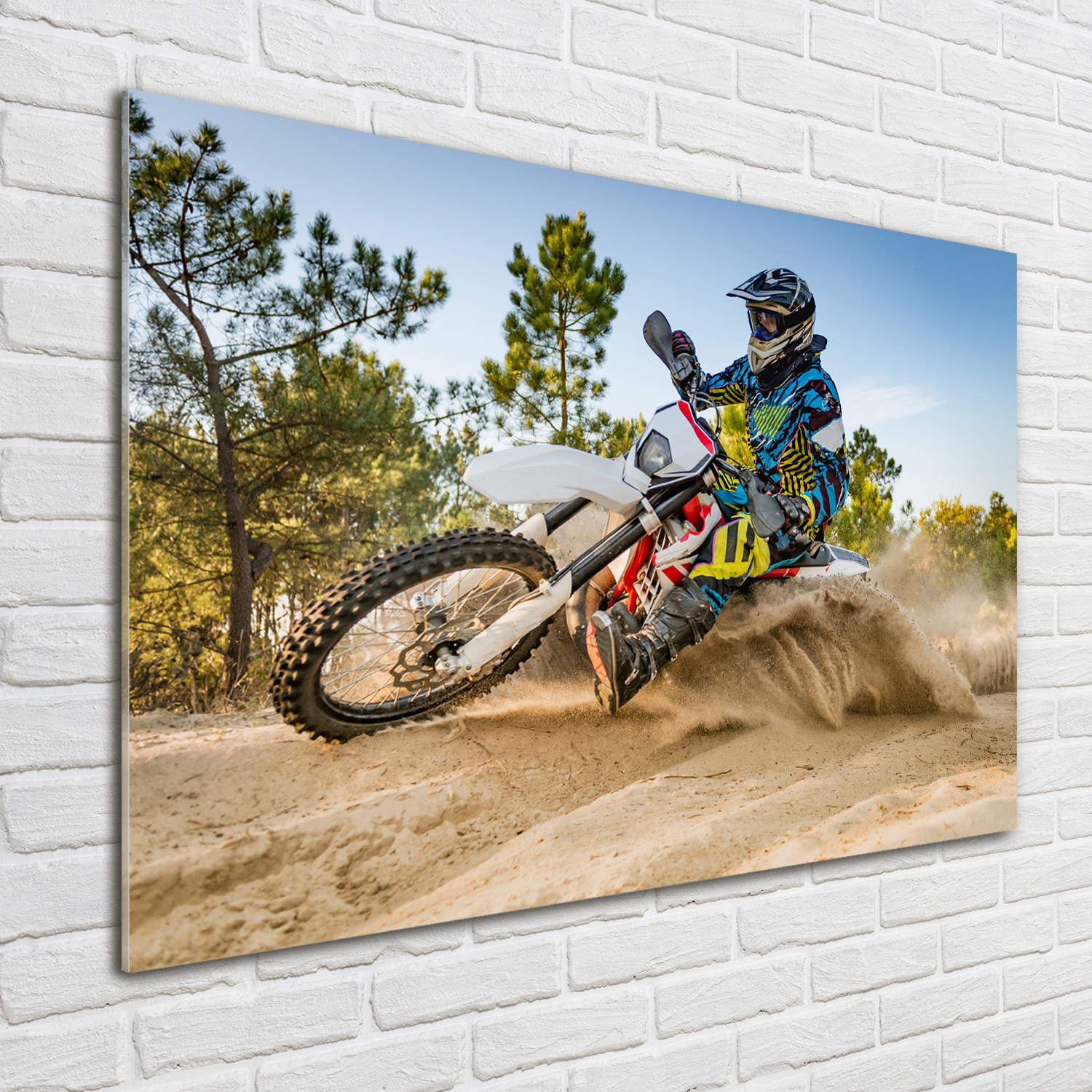 Glas-Bild Wandbilder Druck auf Glas 100x70 Deko Sport Motocross
