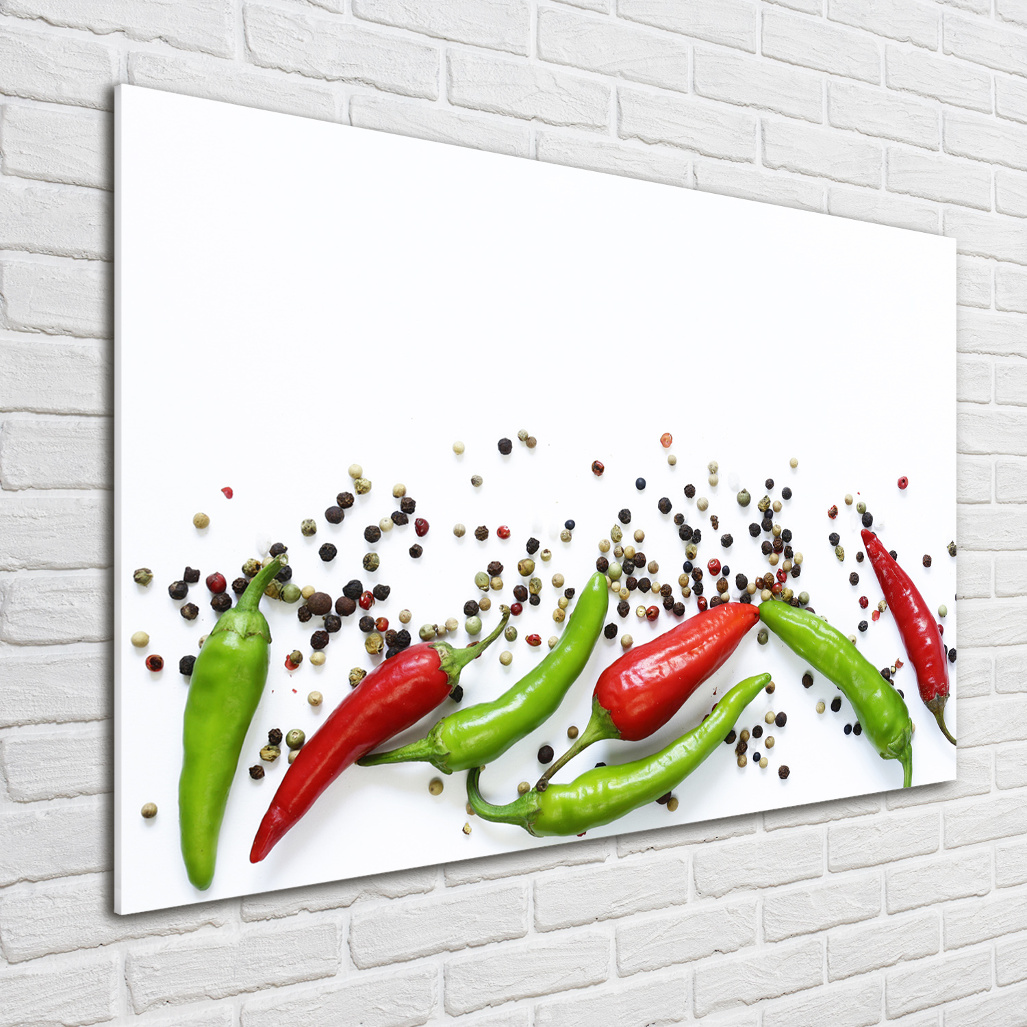 Glas-Bild Wandbilder Druck auf Glas 100x70 Deko Essen & Getränke Chilischoten