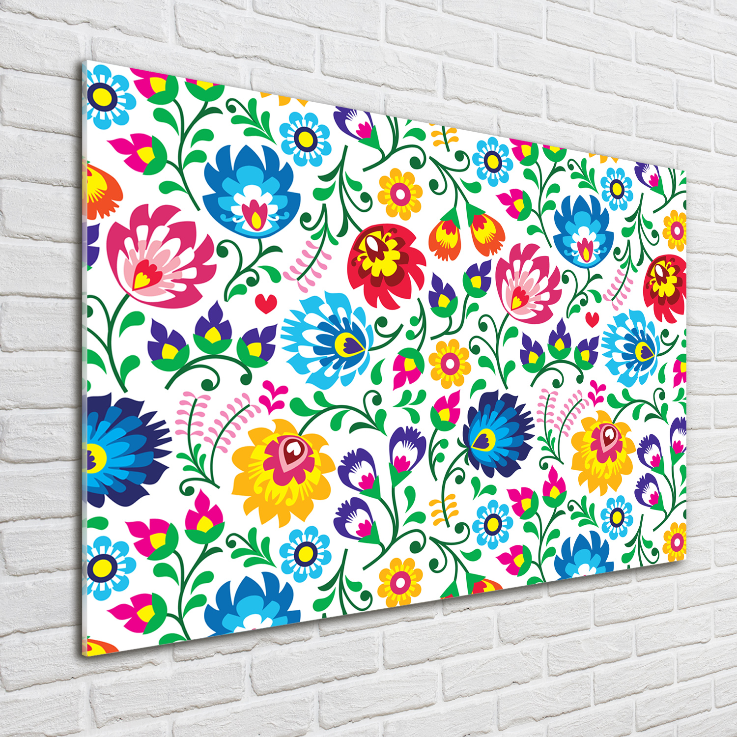 Glas-Bild Wandbilder Druck auf Glas 100x70 Blumen & Pflanzen Ethnisches Muster