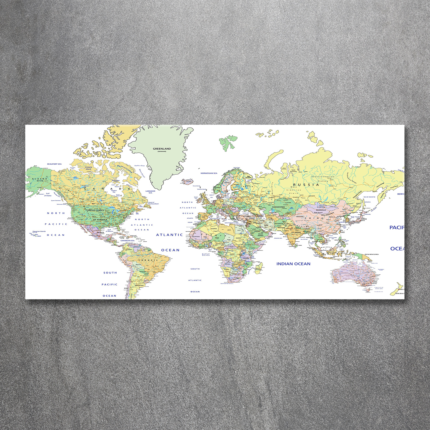 Glas-Bild Wandbilder Druck auf Glas 120x60 Deko Landkarten & Flaggen Weltkarte