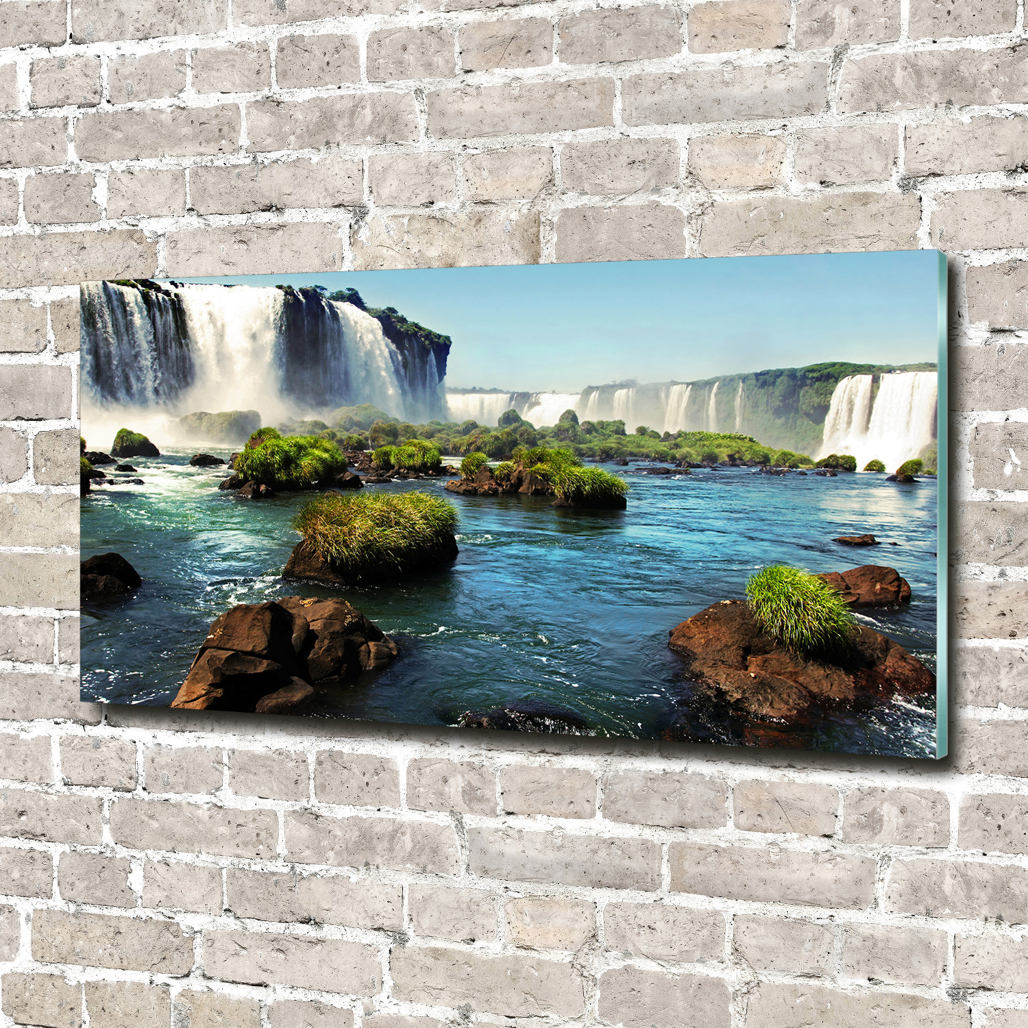 GlasBild Wandbilder Druck auf Glas 140x70 Deko Landschaften Wasserfall