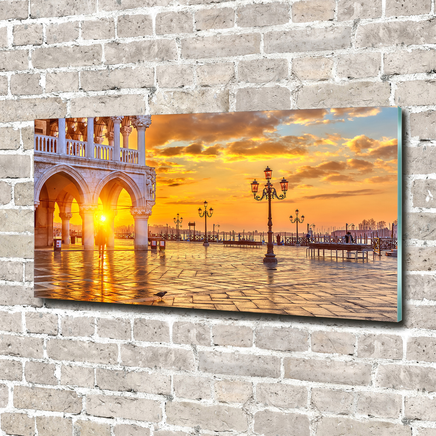 Glas-Bild Wandbilder Druck auf Glas 140x70 Sehenswürdigkeiten Venedig Italien