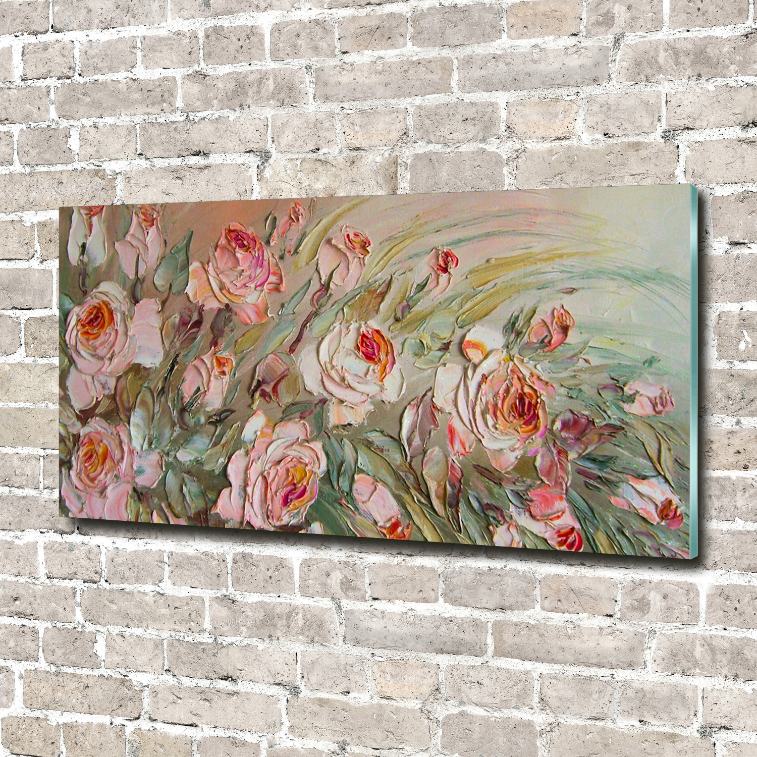 Glas-Bild Wandbilder Druck auf Glas 140x70 Deko Blumen & Pflanzen Rosen