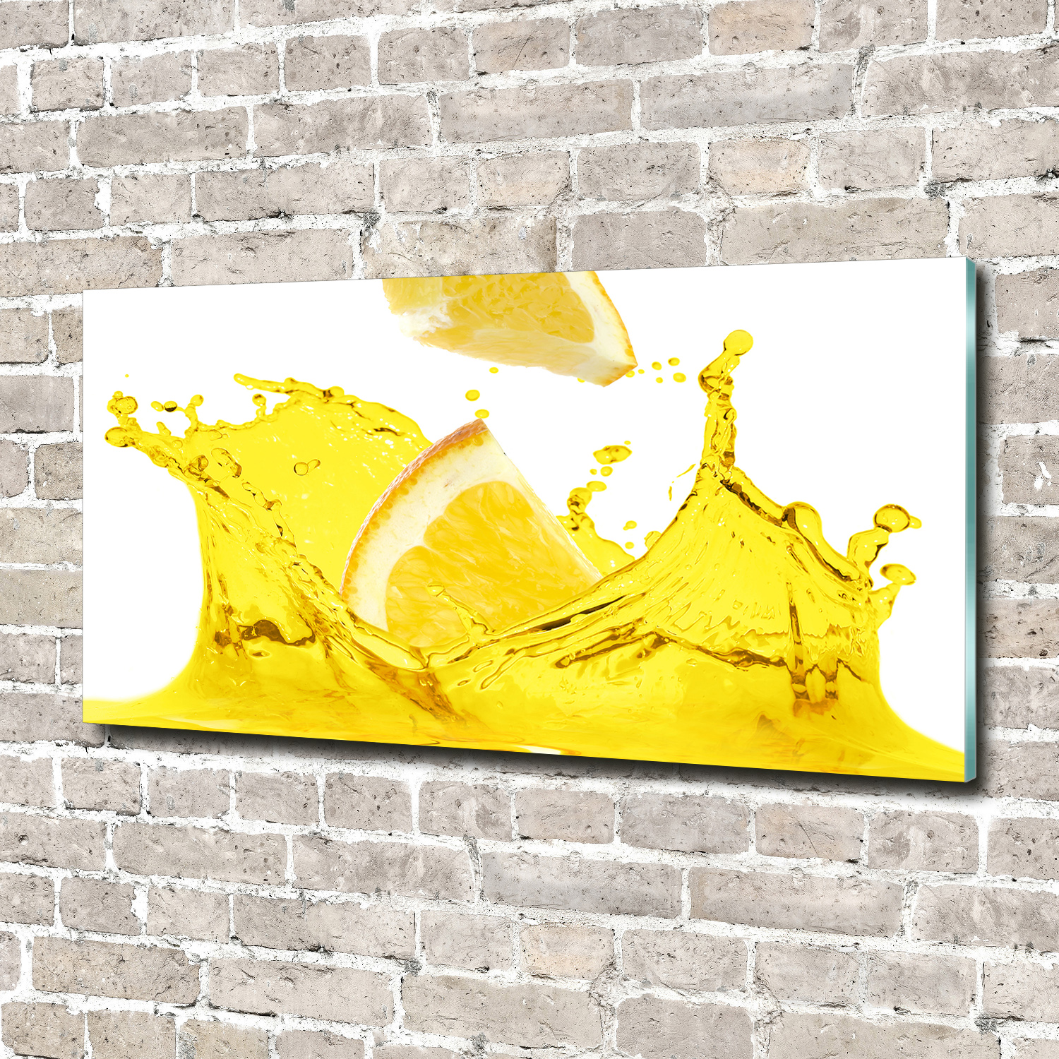Glas-Bild Wandbilder Druck auf Glas 140x70 Essen & Getränke Zitronenscheiben
