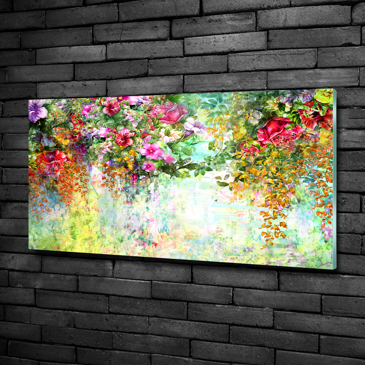 Acrylglas-Bild Wandbilder Druck 100x50 Deko Blumen & Pflanzen Bunte Blumen