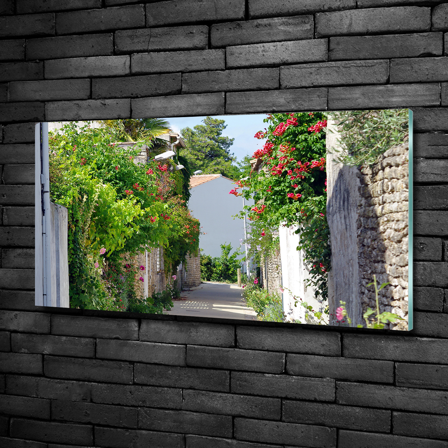 Acrylglas-Bild Wandbilder Druck 100x50 Deko Landschaften Blumige Gasse