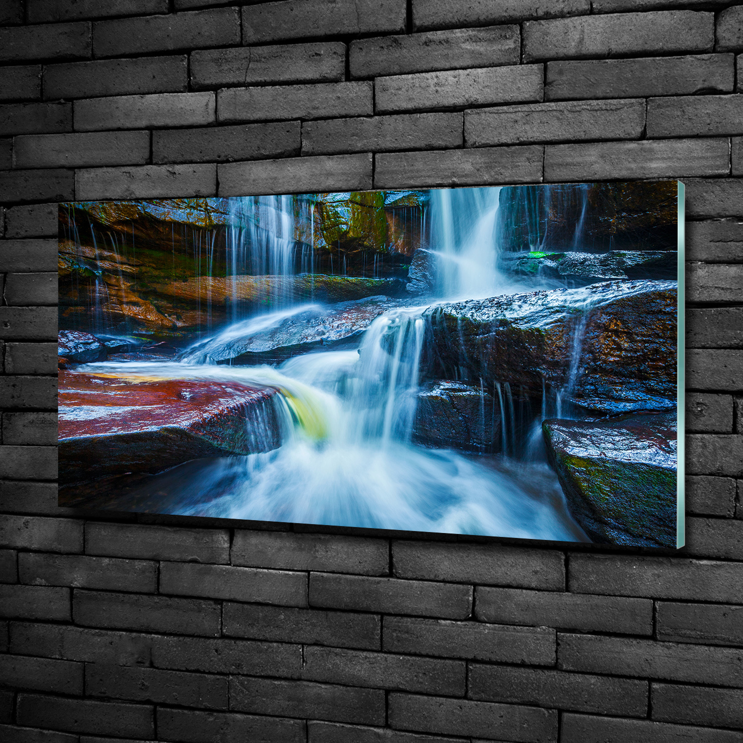 Acrylglas-Bild Wandbilder Druck 100x50 Deko Landschaften Wasserfall Tropisch