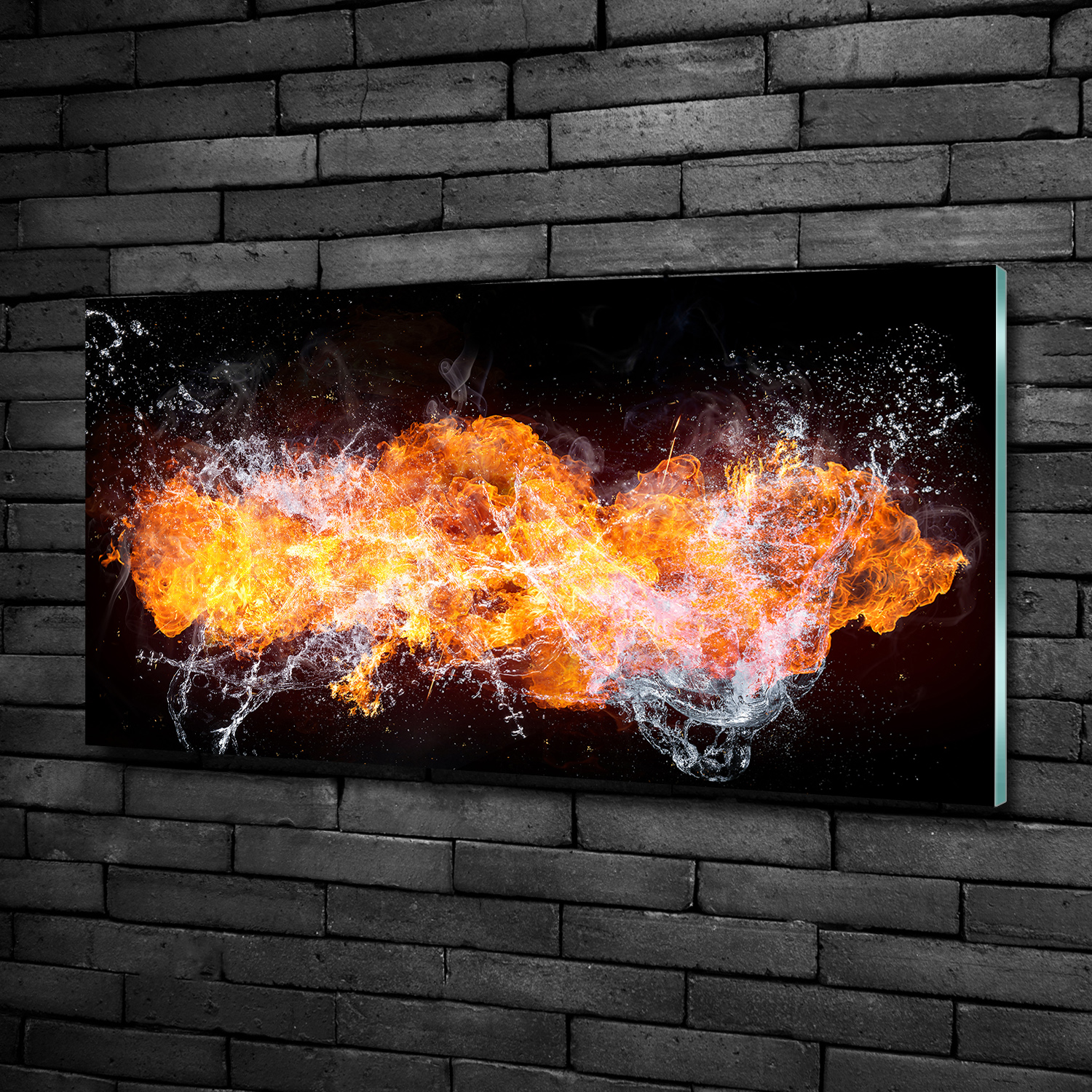 Acrylglas-Bild Wandbilder Druck 100x50 Deko Kunst Feuer gegen Wasser