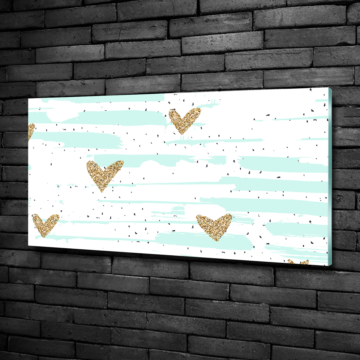 Wandbild aus Plexiglas® Druck auf Acryl 100x50 Sonstige Goldene Herzen