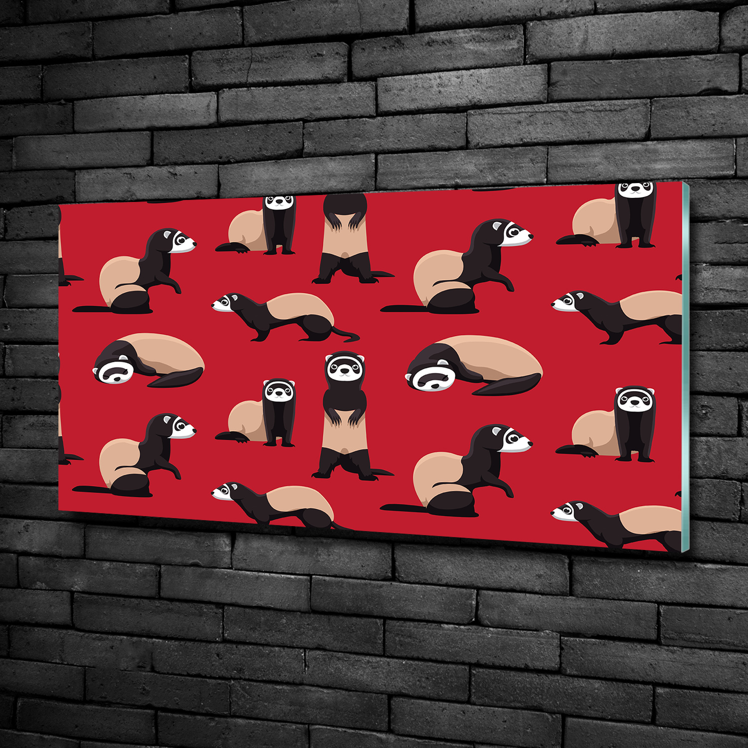 Wandbild aus Plexiglas® Druck auf Acryl 100x50 Tiere Frettchen