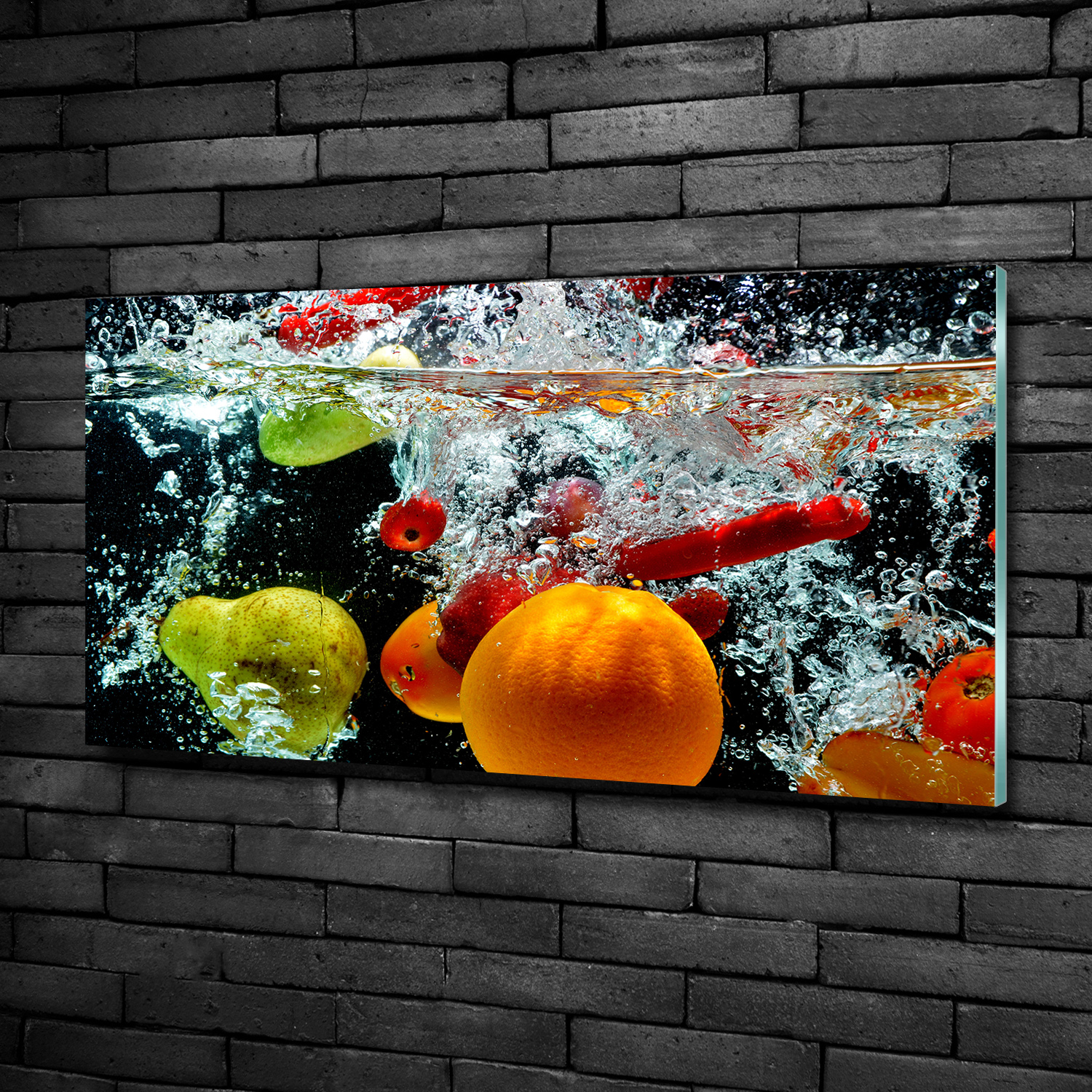 Wandbild aus Plexiglas® Druck auf Acryl 100x50 Essen & Getränke Früchte Wasser