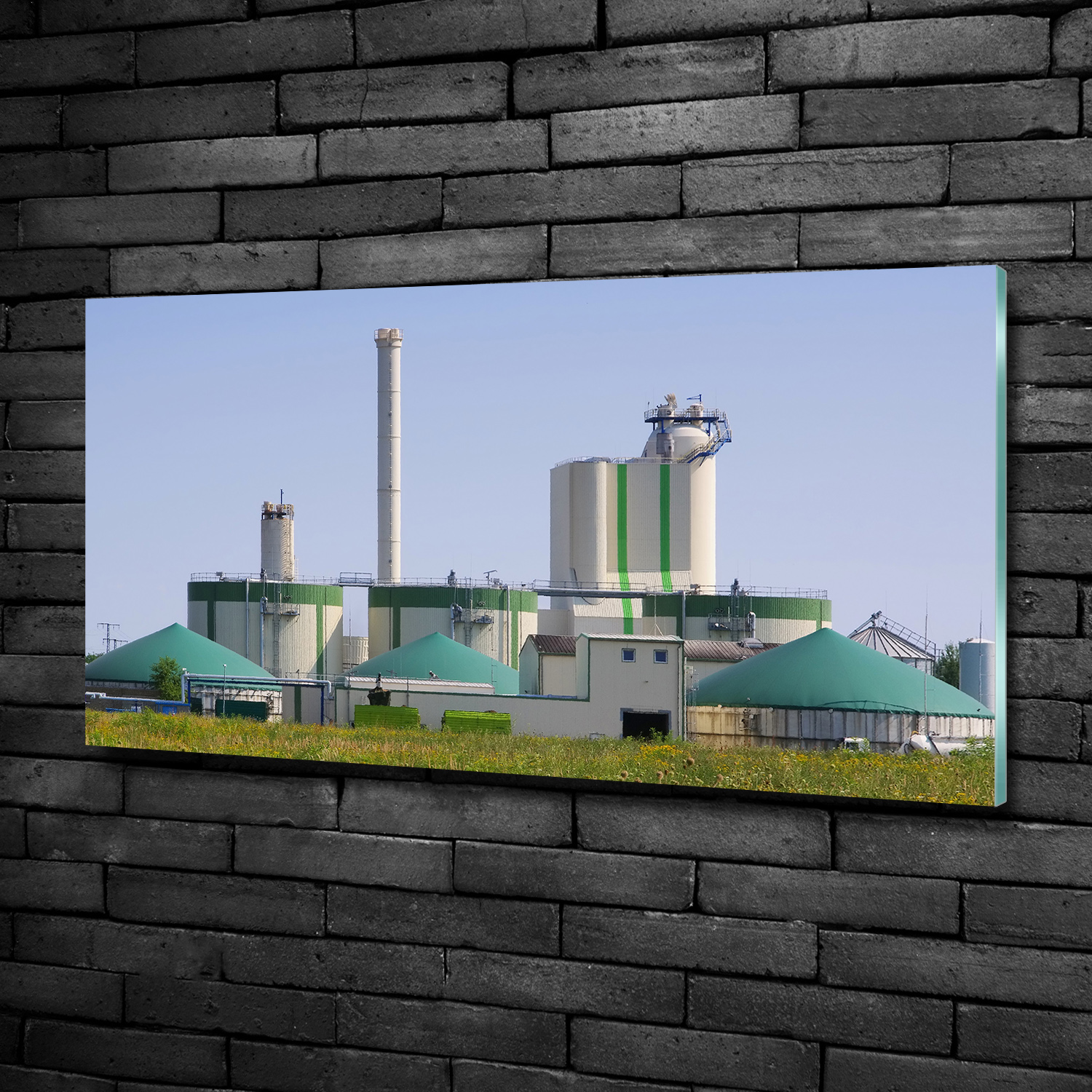 Wandbild aus Plexiglas® Druck auf Acryl 100x50 Biogasanlage