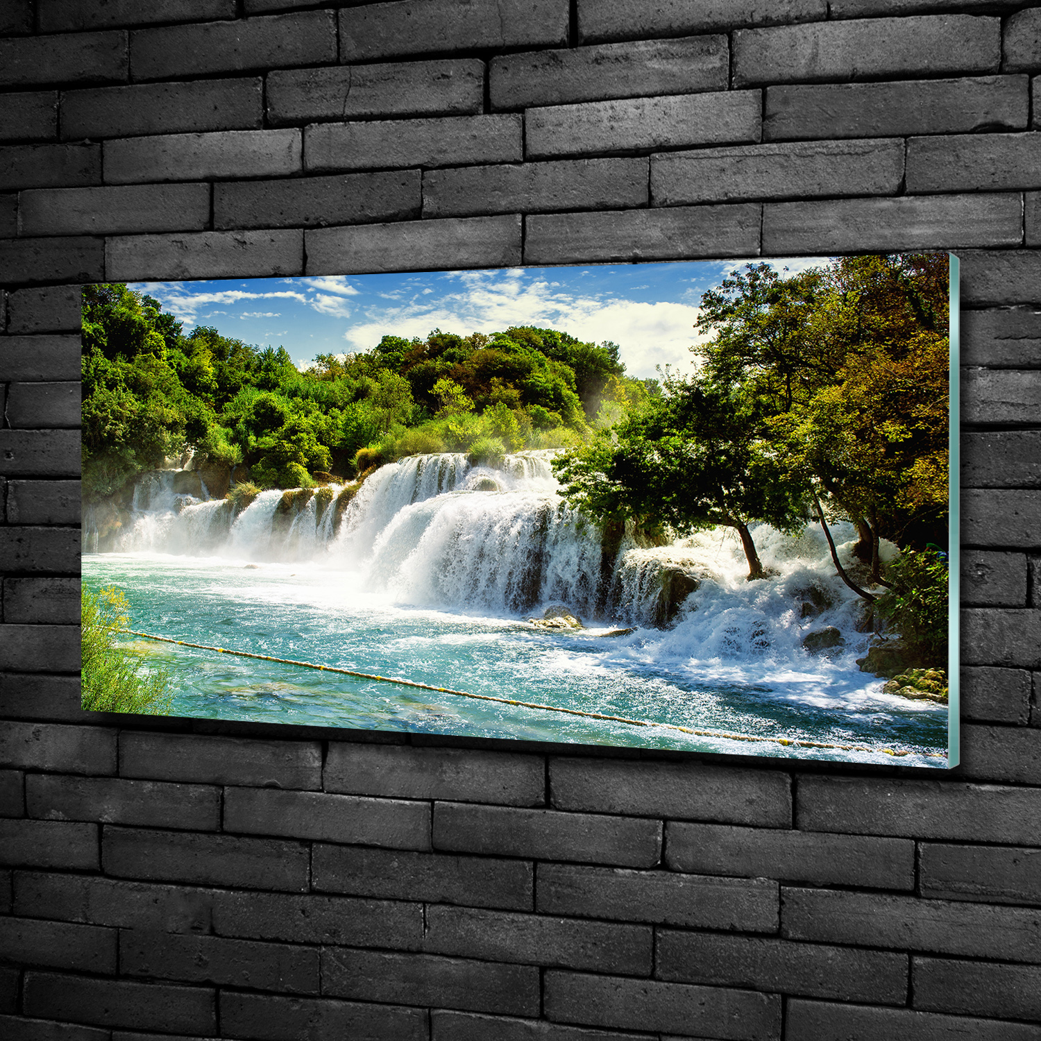Wandbild aus Plexiglas® Druck auf Acryl 100x50 Landschaften Wasserfall