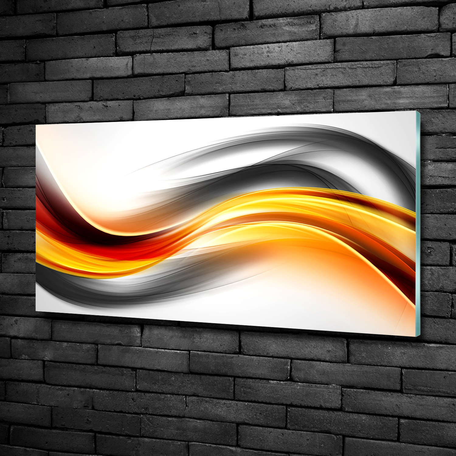 Wandbild aus Plexiglas® Druck auf Acryl 100x50 Kunst Abstrakte Wellen