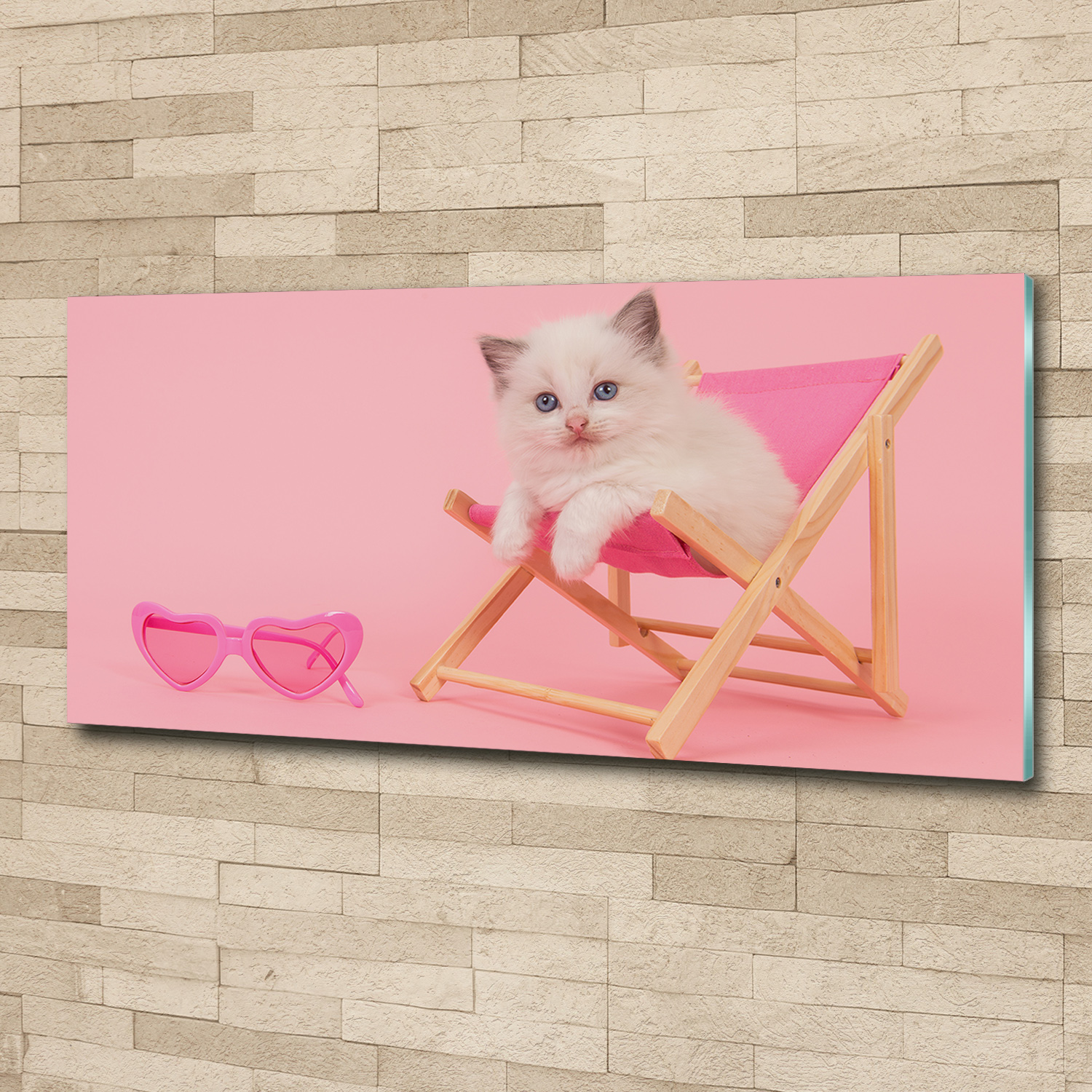 Acrylglas-Bild Wandbilder Druck 125x50 Deko Tiere Katze Liegestuhl