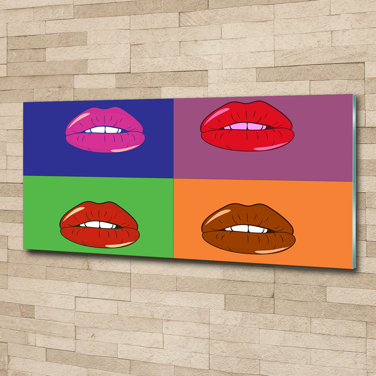 Acrylglas-Bild Wandbilder Druck 125x50 Deko Teenager Bunte Lippen
