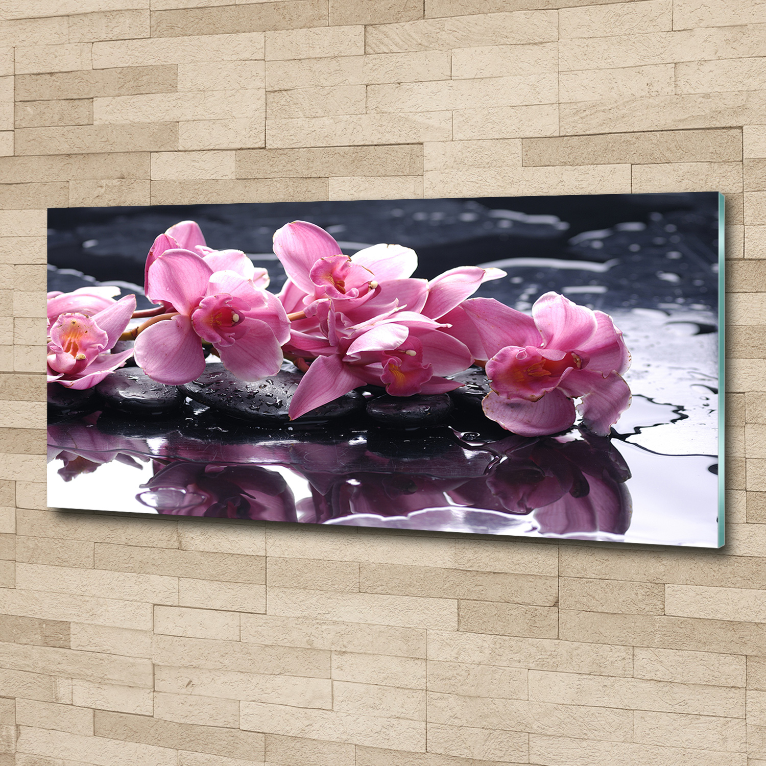 Acrylglas-Bild Wandbilder Druck 125x50 Deko Blumen & Pflanzen Rosa Orchidee