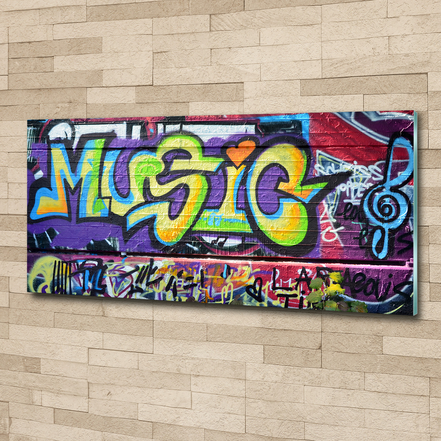 Acrylglas-Bild Wandbilder Druck 125x50 Deko Teenager Graffiti an Wand