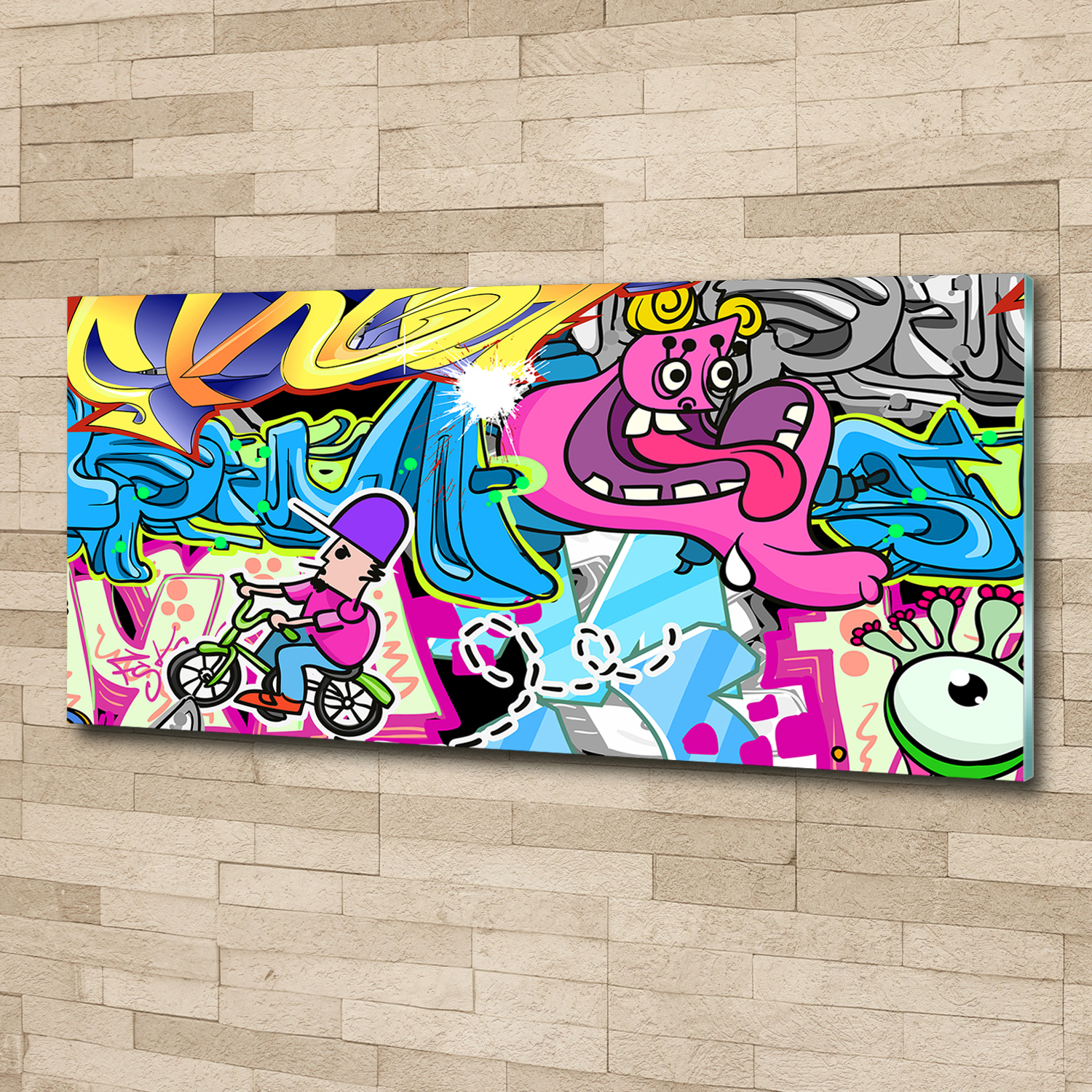 Acrylglas-Bild Wandbilder Druck 125x50 Deko Teenager Graffiti