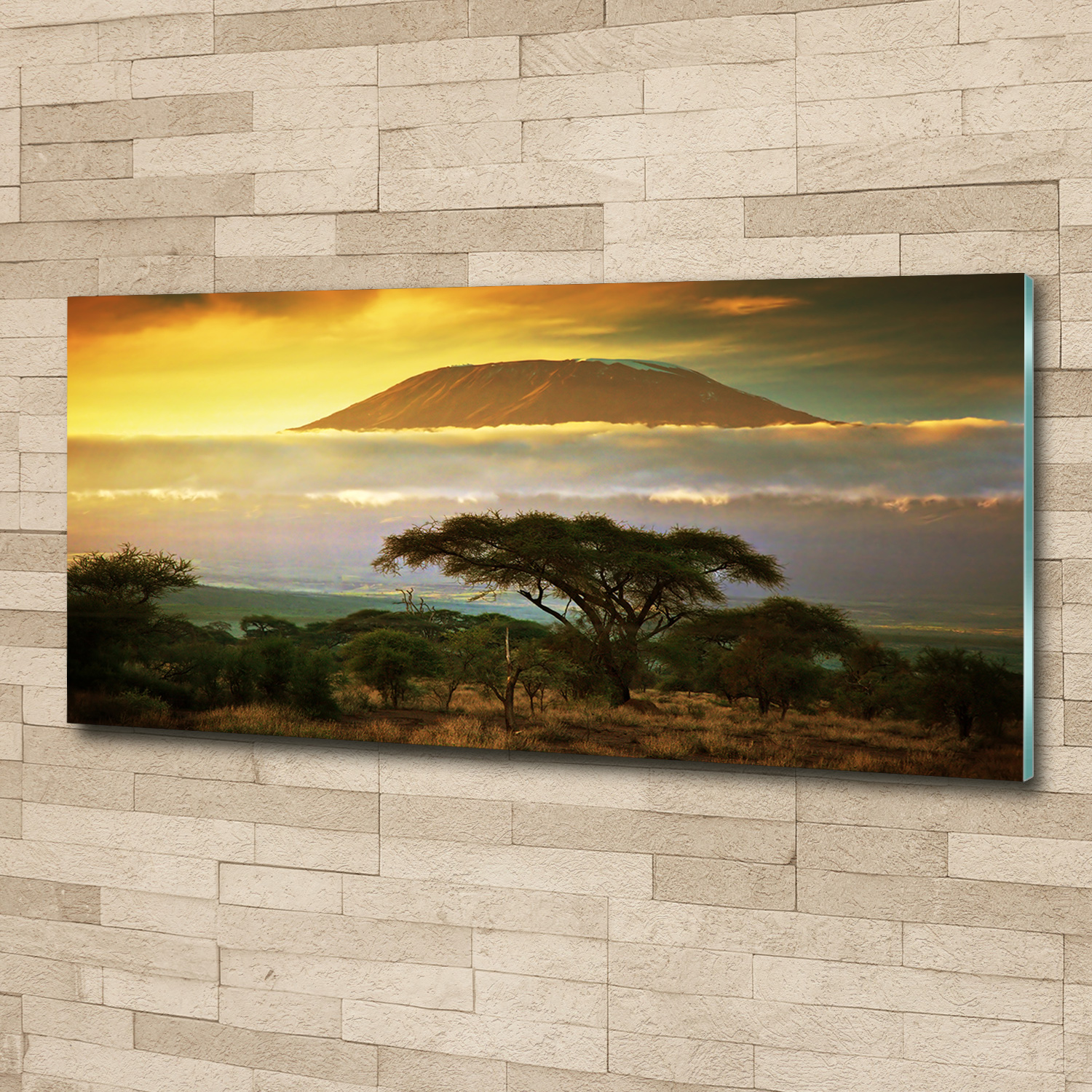Acrylglas-Bild Wandbilder Druck 125x50 Deko Landschaften Kilimandscharo Kenia