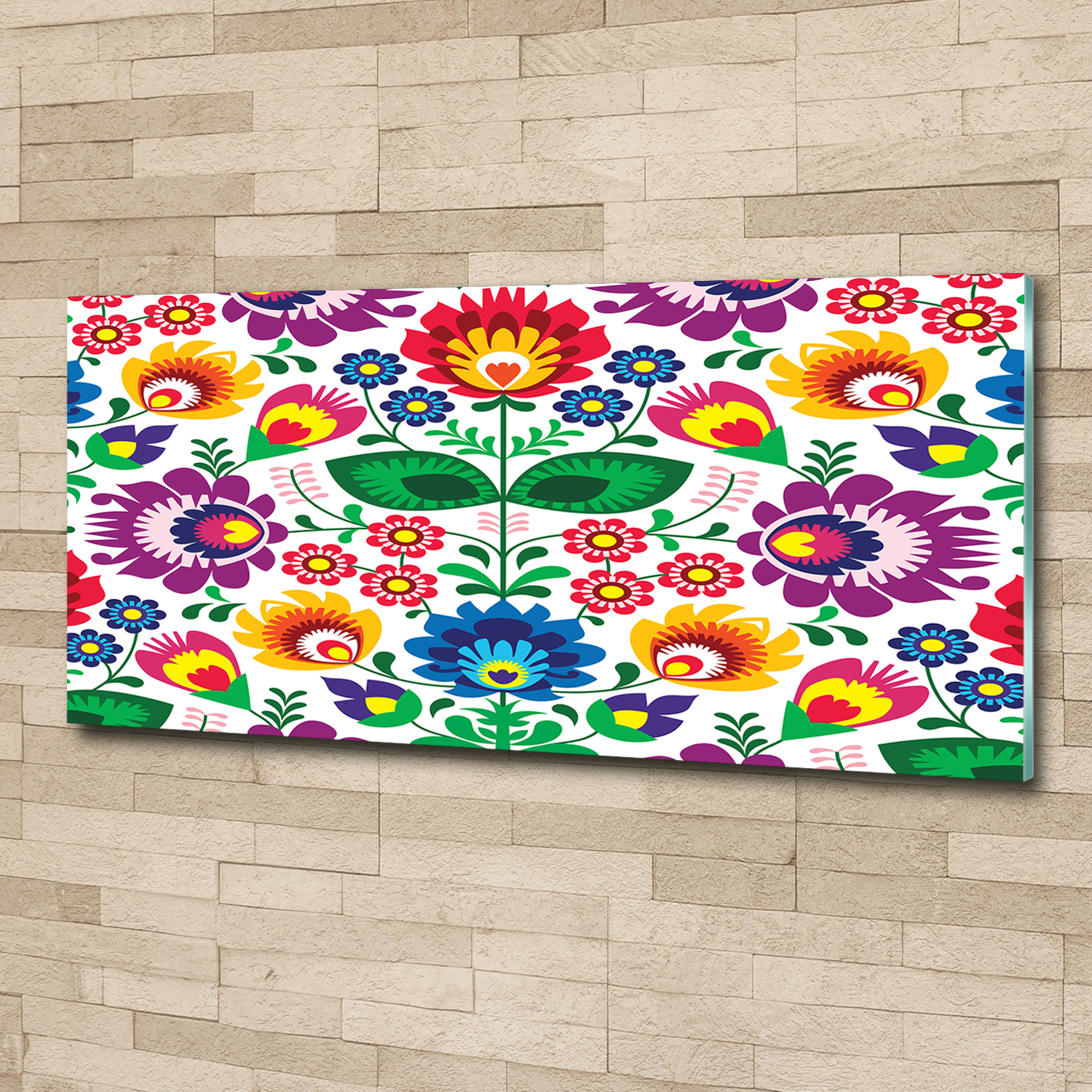 Acrylglas-Bild Wandbilder Druck 125x50 Deko Blumen & Pflanzen Ethnisches Muster