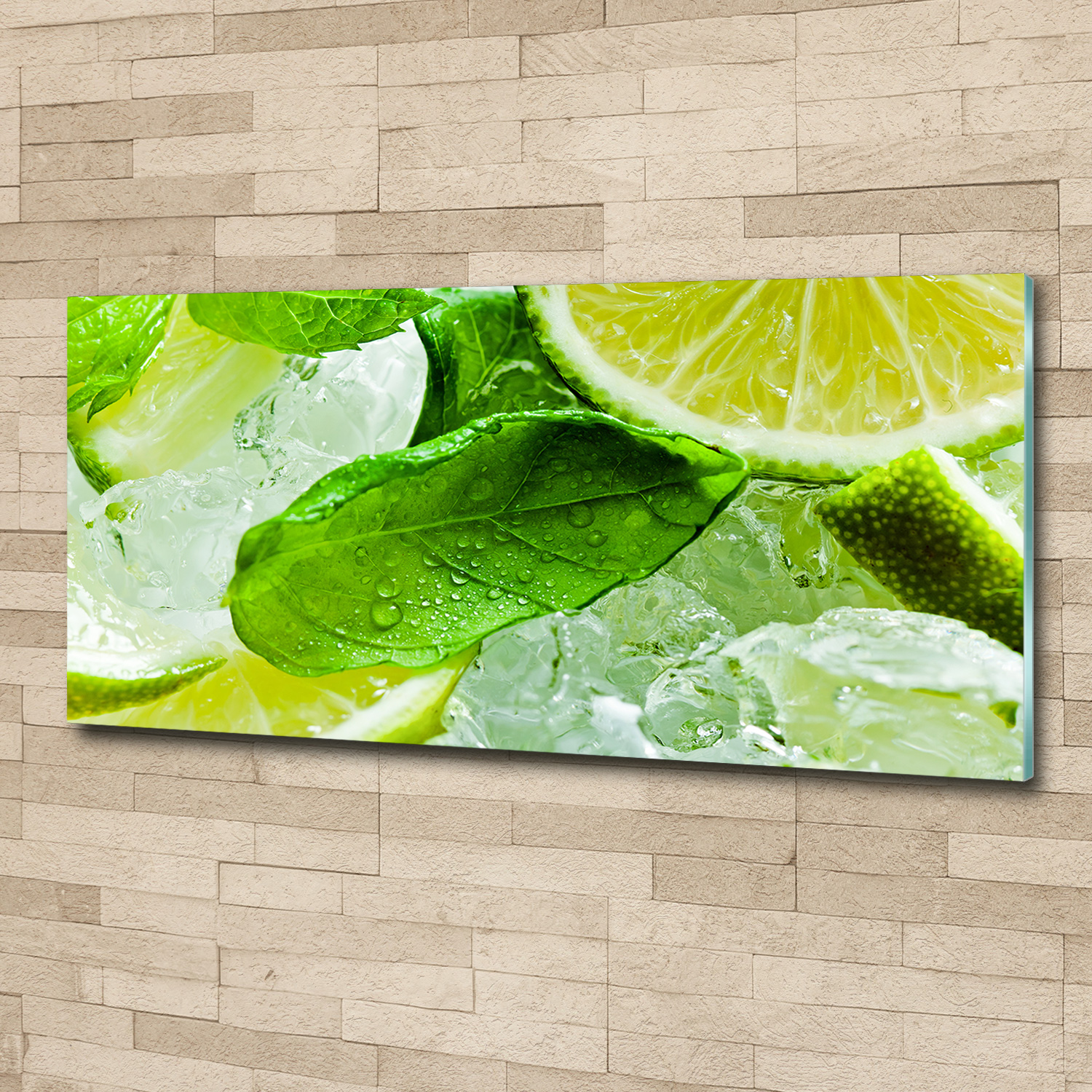 Acrylglas-Bild Wandbilder Druck 125x50 Deko Essen & Getränke Limette Eis