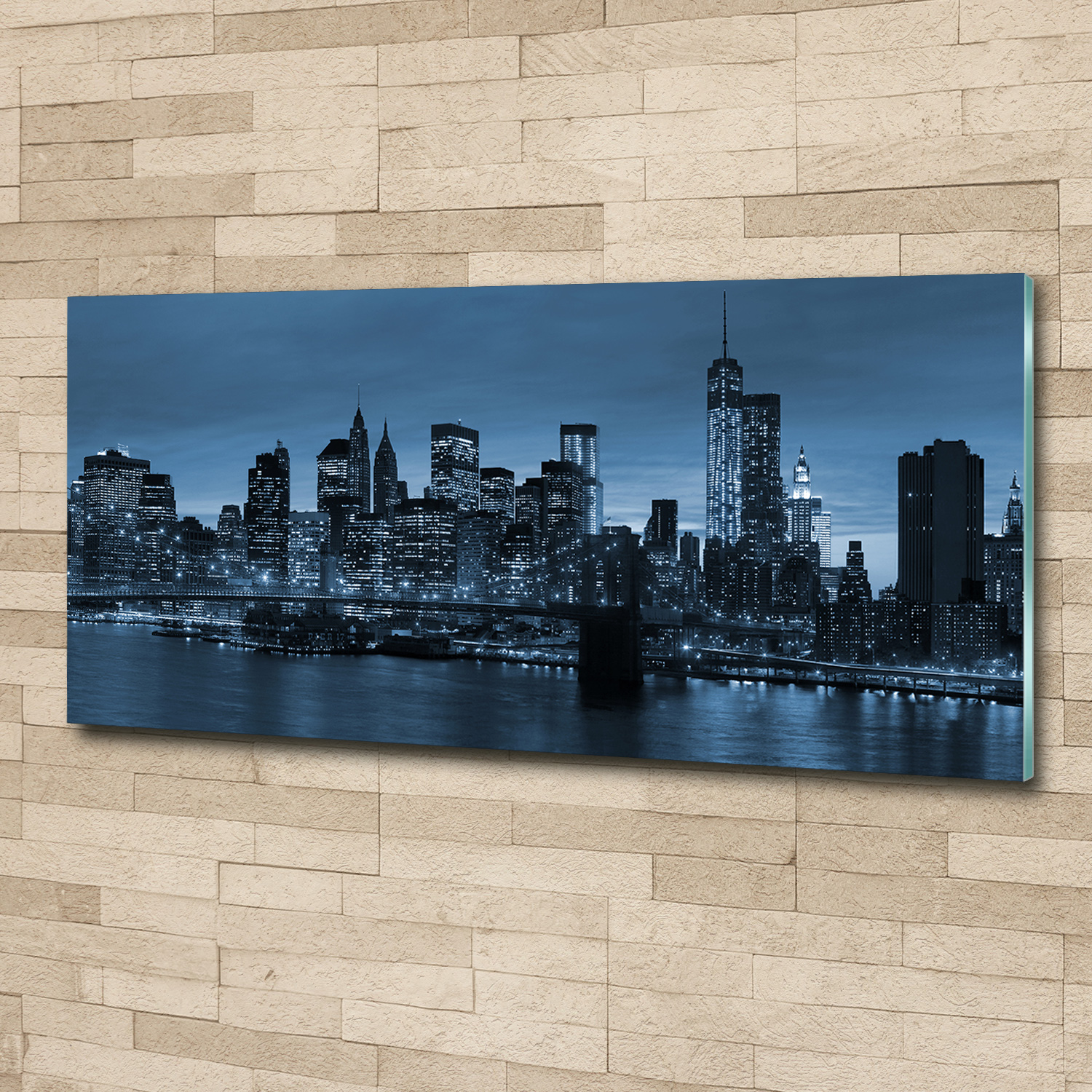 Acrylglas-Bild Wandbilder Druck 125x50 Sehenswürdigkeiten New York bei Nacht