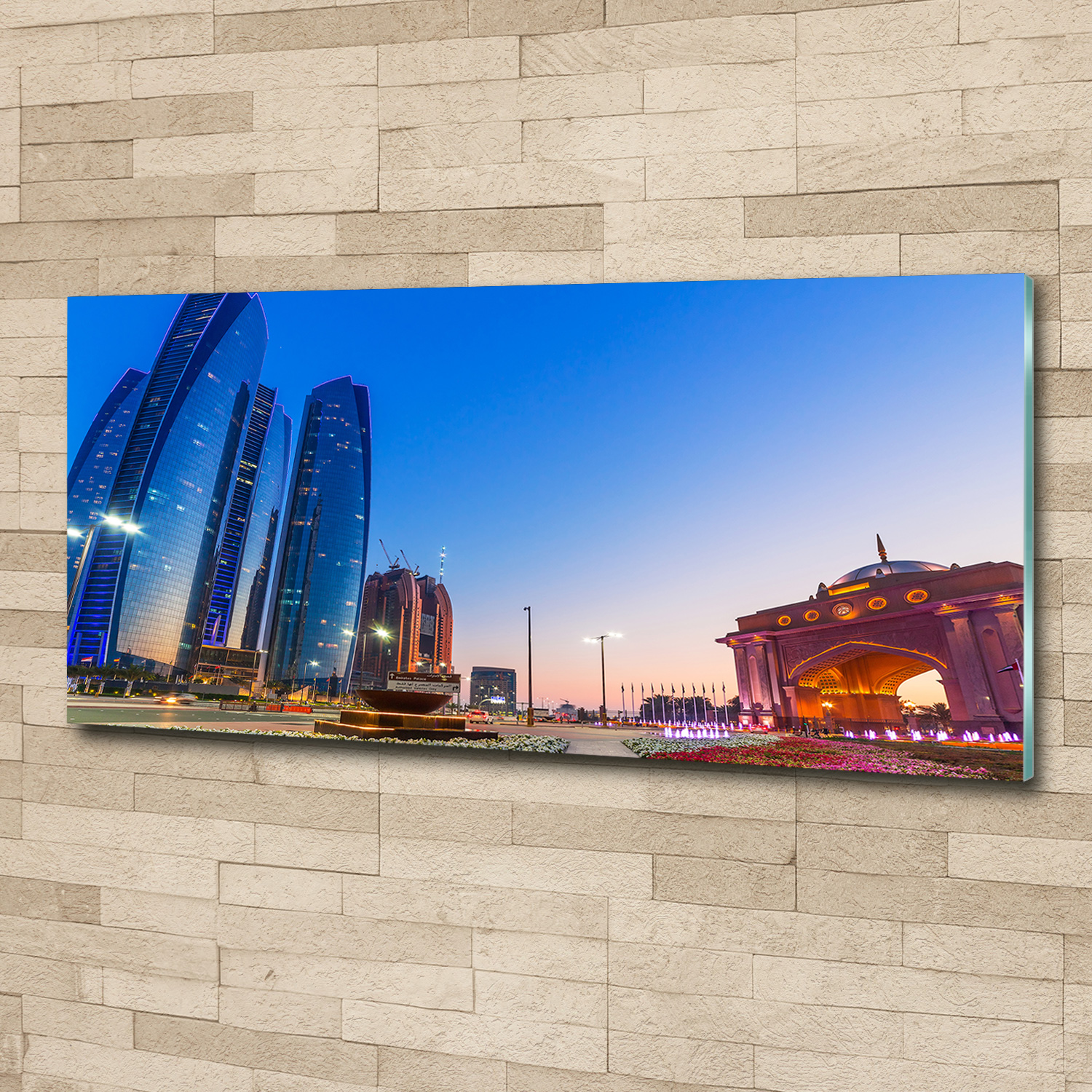 Acrylglas-Bild Wandbilder Druck 125x50 Deko Sehenswürdigkeiten Straßen Abu Dhabi