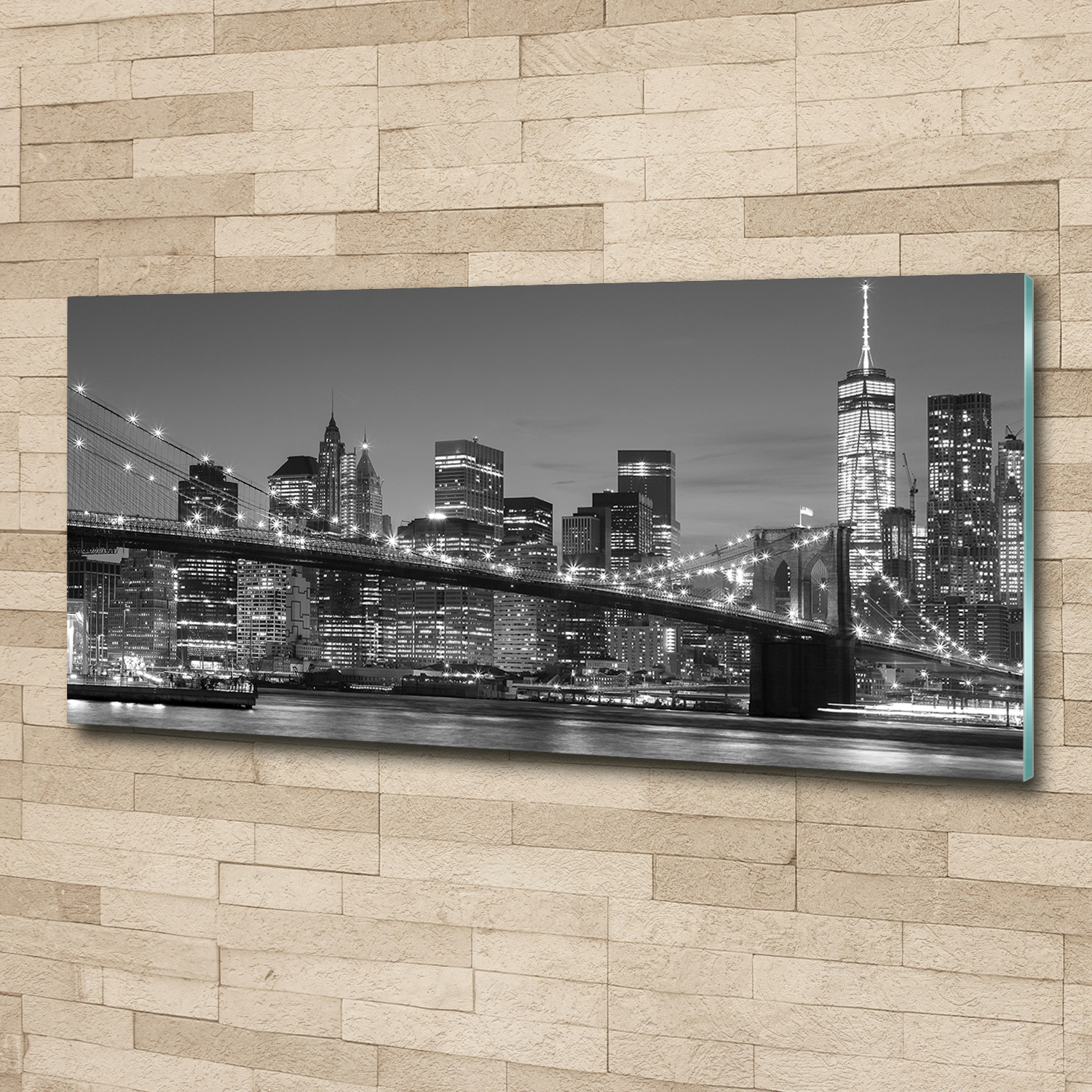 Acrylglas-Bild Wandbilder Druck 125x50 Deko Landschaften Manhattan bei Nacht