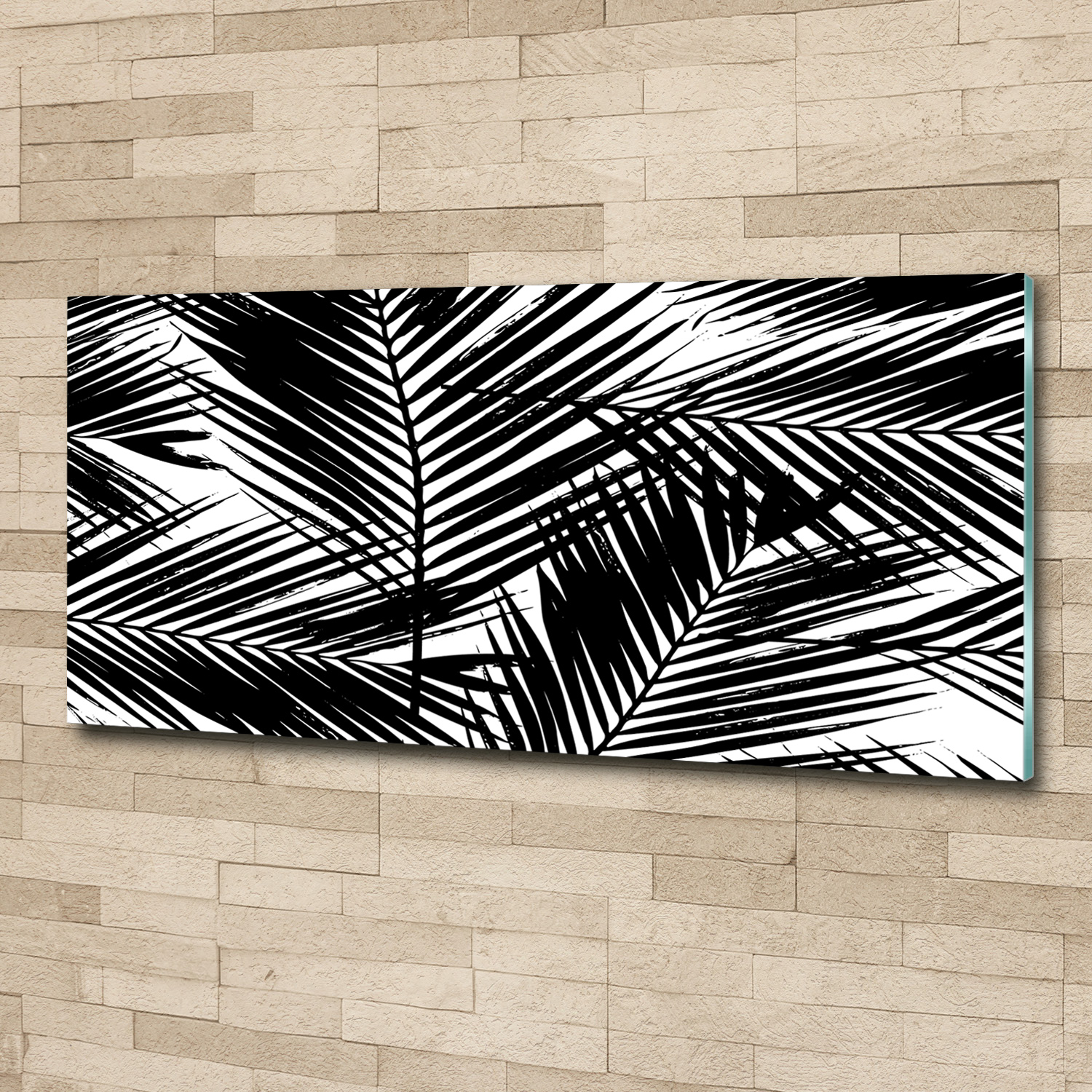 Wandbild aus Plexiglas® Druck auf Acryl 125x50 Blumen & Pflanzen Blätter Palme