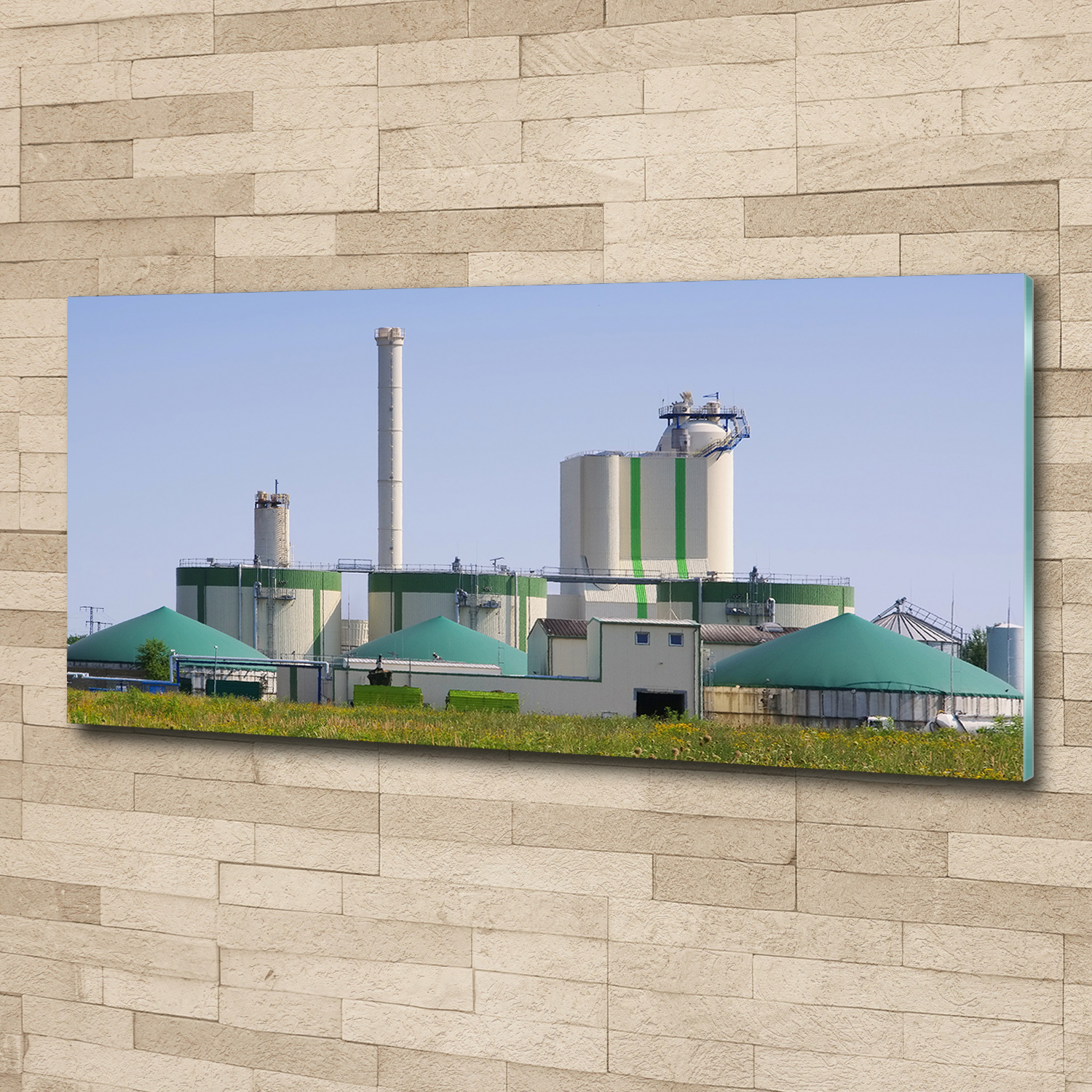 Wandbild aus Plexiglas® Druck auf Acryl 125x50 Biogasanlage