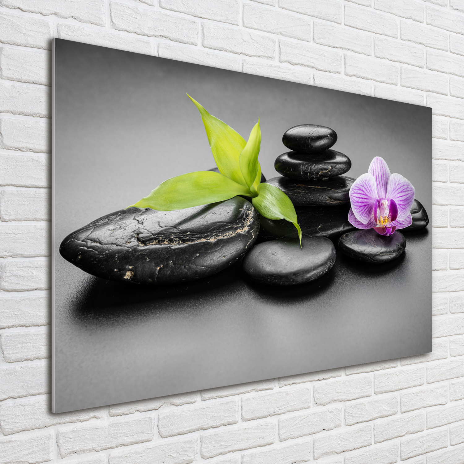 Acrylglas-Bild Wandbilder Druck 100x70 Deko Blumen & Pflanzen Zen Steine