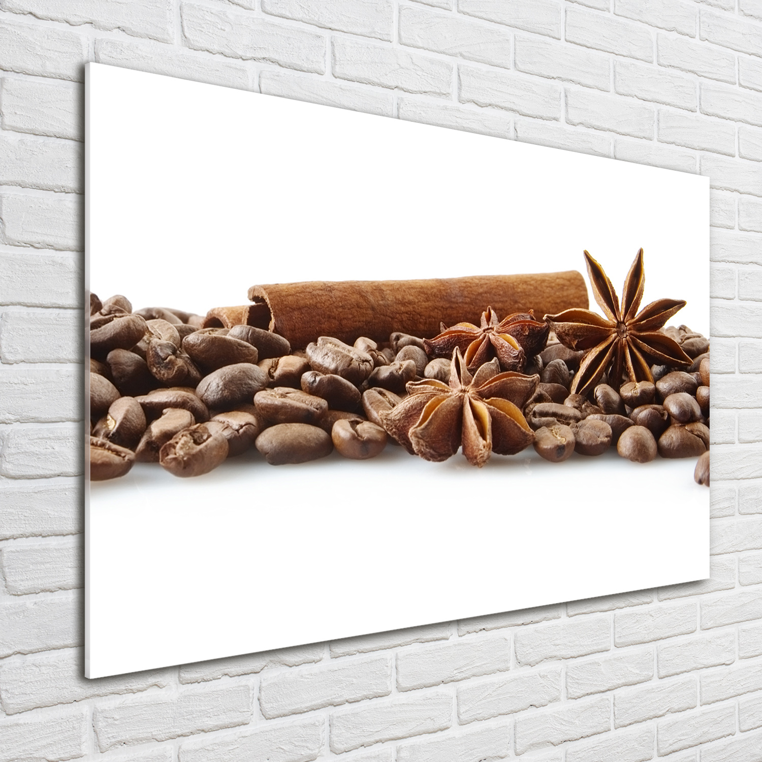 Acrylglas-Bild Wandbilder Druck 100x70 Deko Essen & Getränke Kaffeebohnen Zimt
