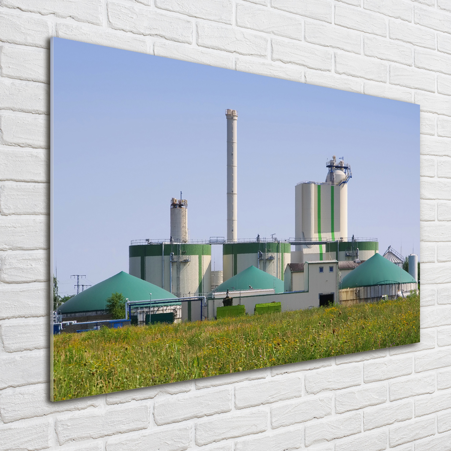 Wandbild aus Plexiglas® Druck auf Acryl 100x70 Biogasanlage