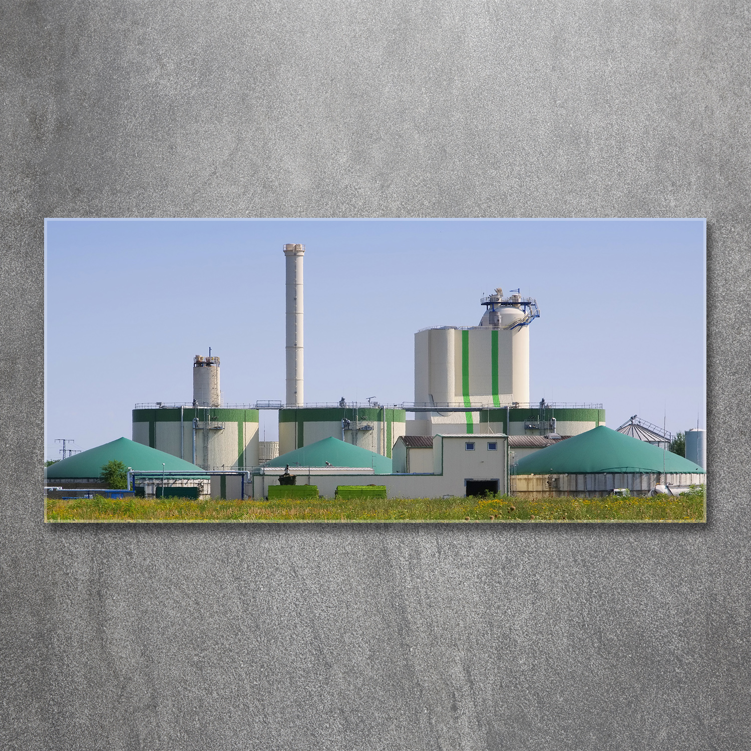 Wandbild aus Plexiglas® Druck auf Acryl 120x60 Biogasanlage