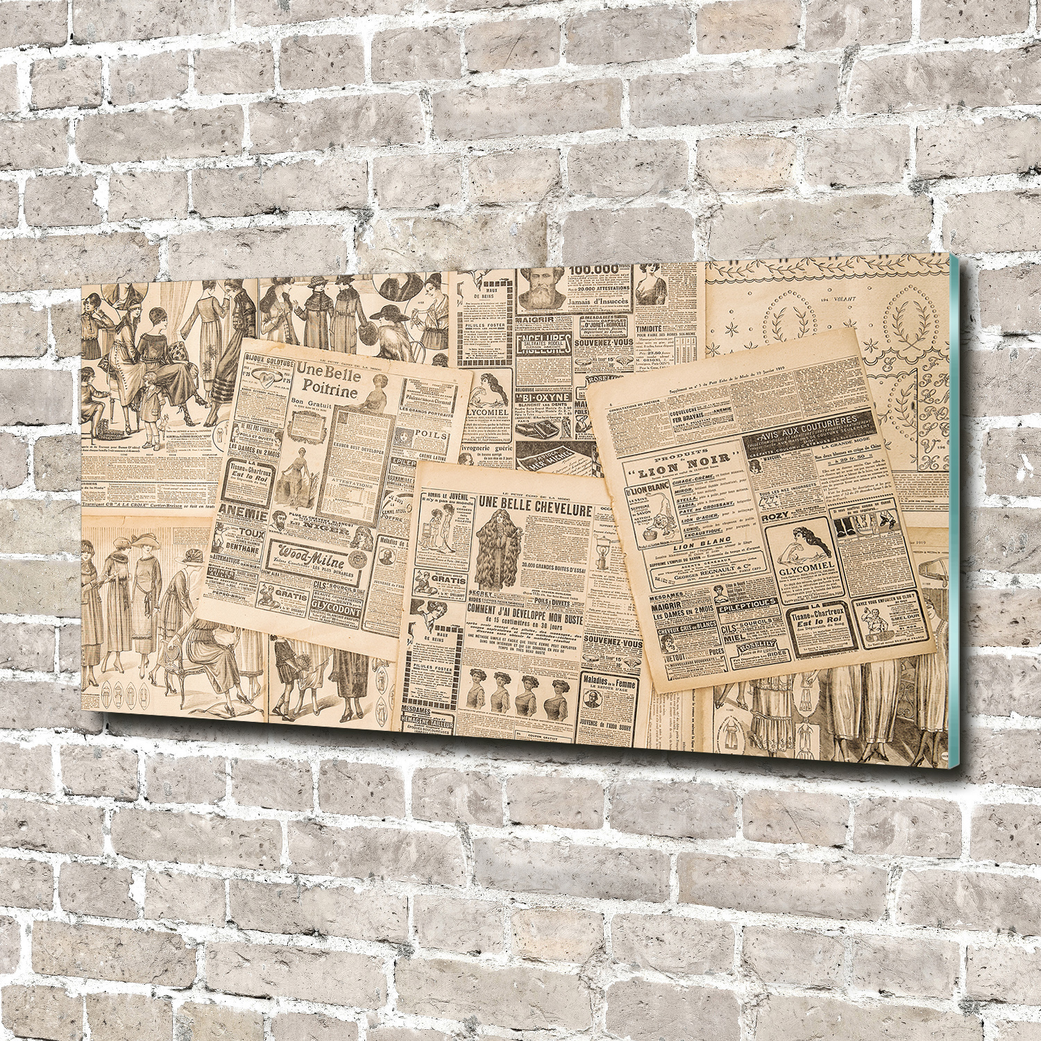 Wandbild aus Plexiglas® Druck auf Acryl 140x70 Sprüche Alte Zeitung