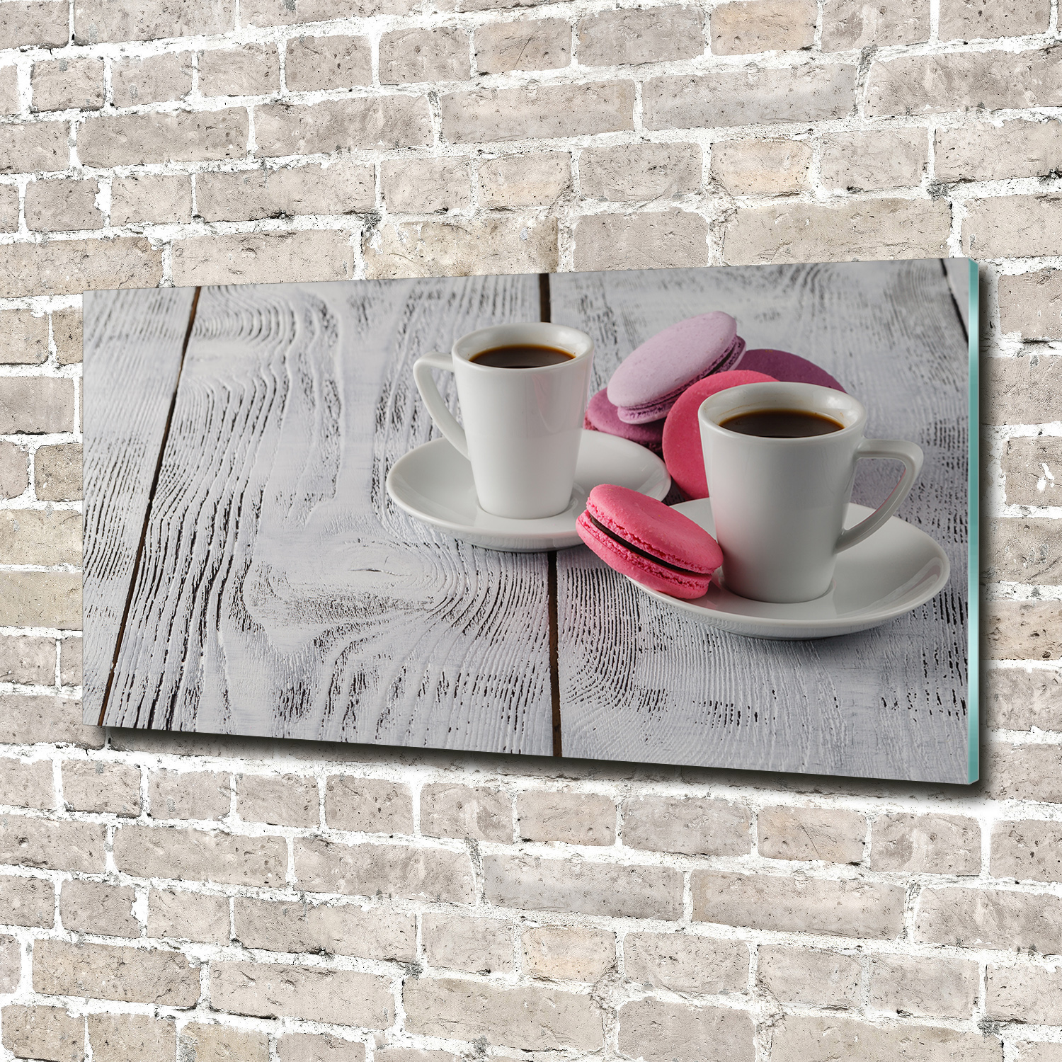 Wandbild aus Plexiglas® Druck auf Acryl 140x70 Essen & Getränke Kaffee Kekse