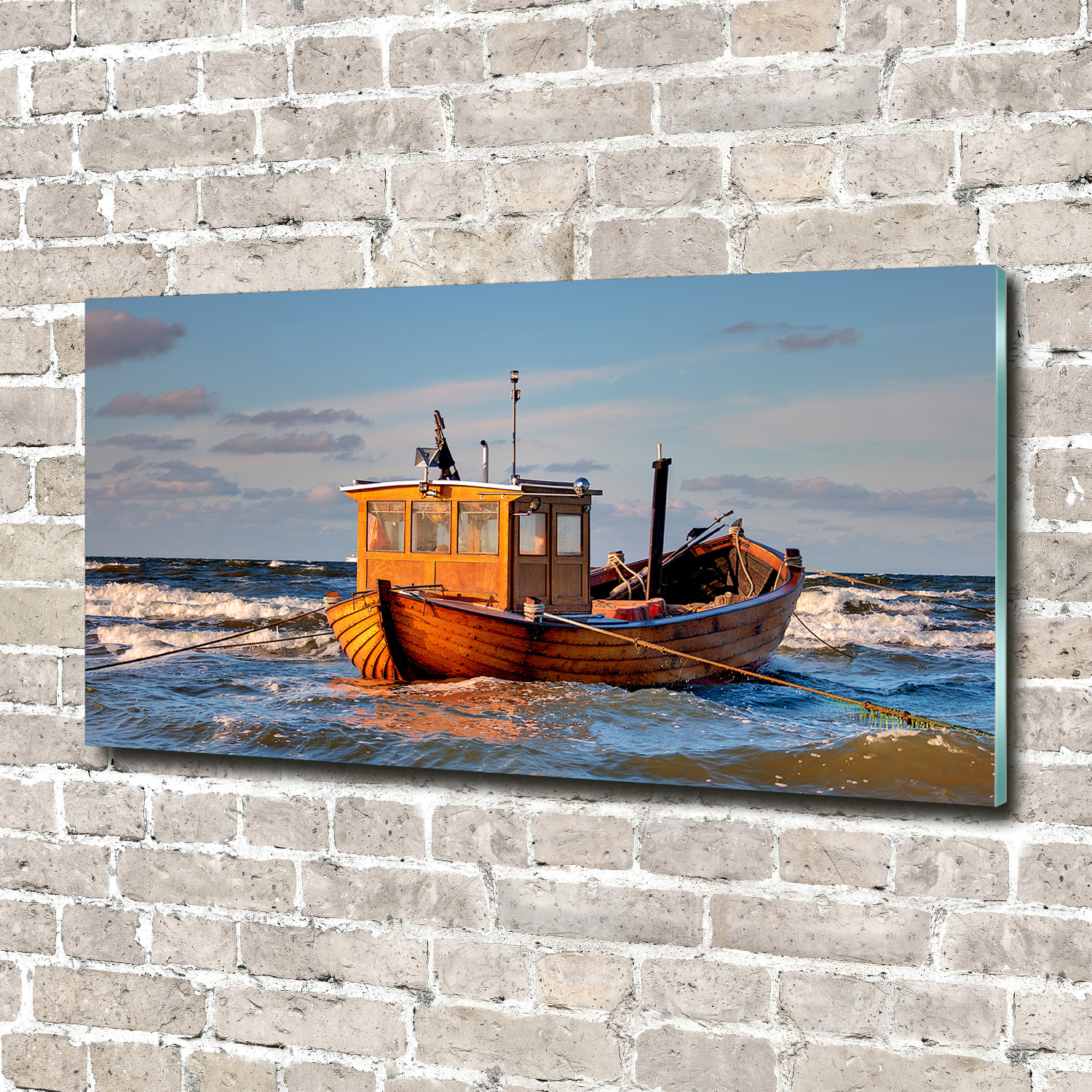 Wandbild aus Plexiglas® Druck auf Acryl 140x70 Fahrzeuge Fischerboot