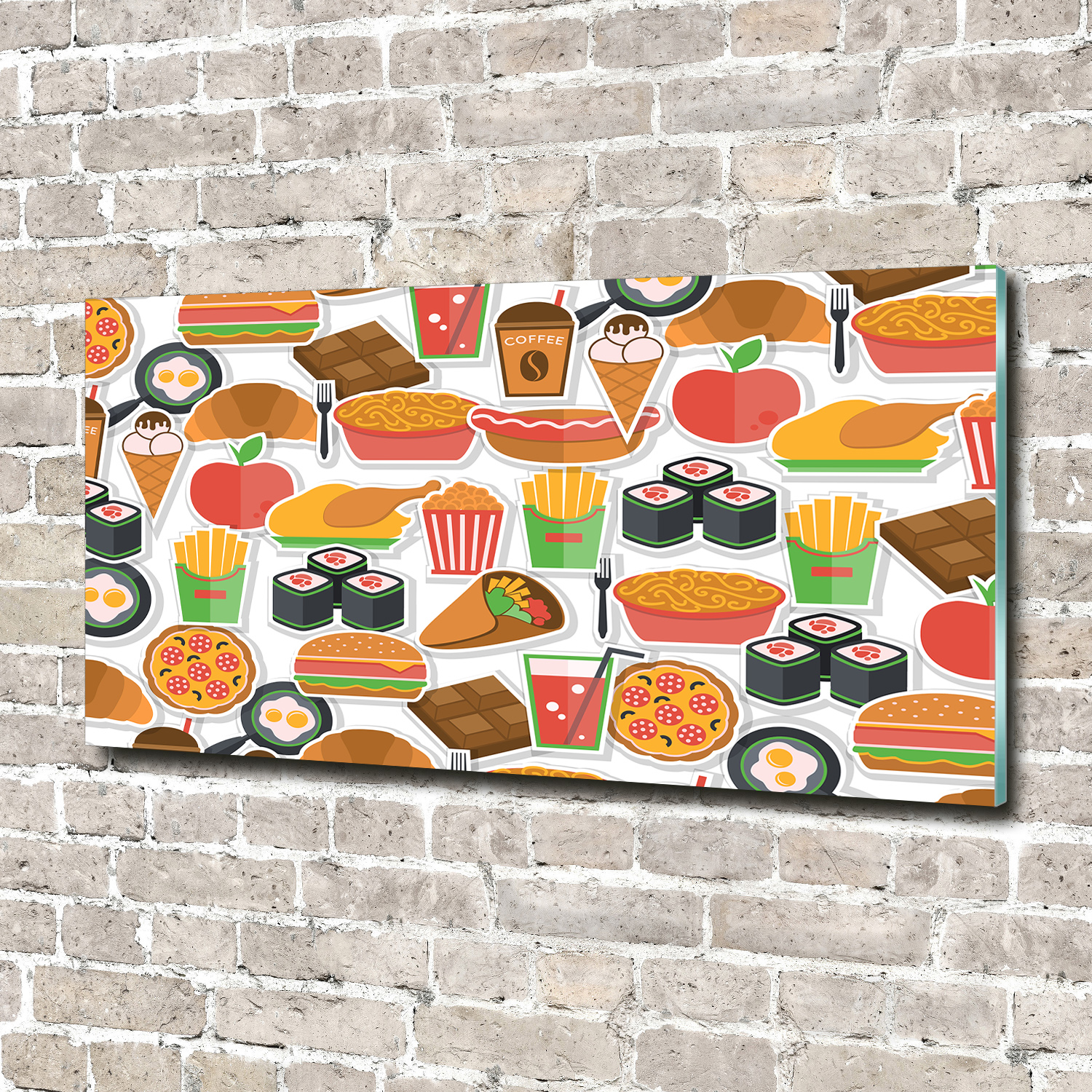 Wandbild aus Plexiglas® Druck auf Acryl 140x70 Essen & Getränke Fast Food