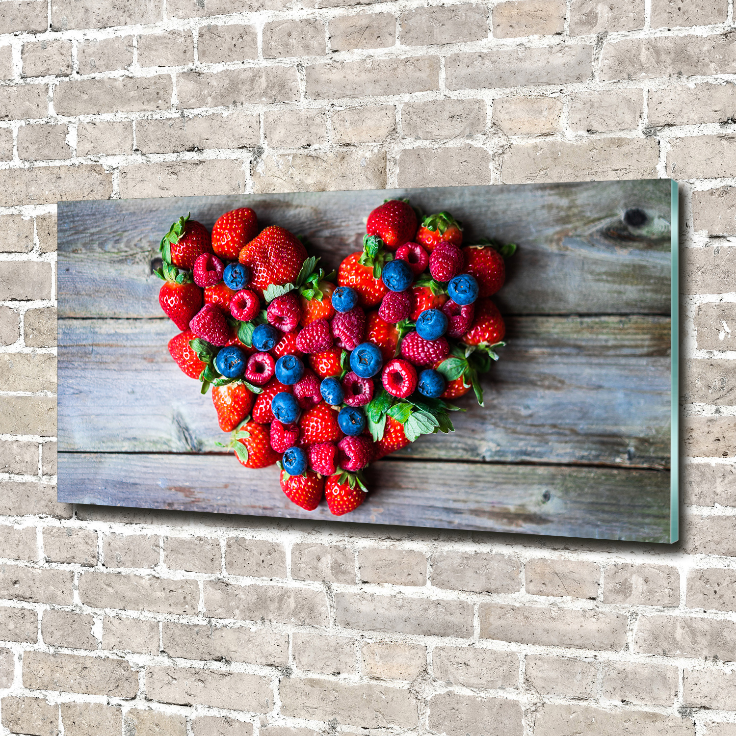 Wandbild aus Plexiglas® Druck auf Acryl 140x70 Essen & Getränke Früchte Herz