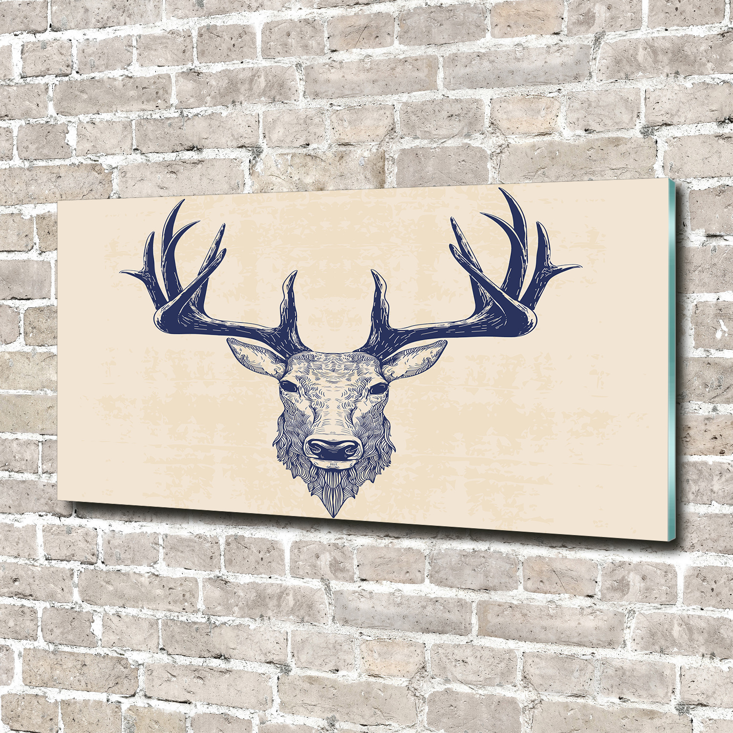 Wandbild aus Plexiglas® Druck auf Acryl 140x70 Tiere Hirsch Kopf