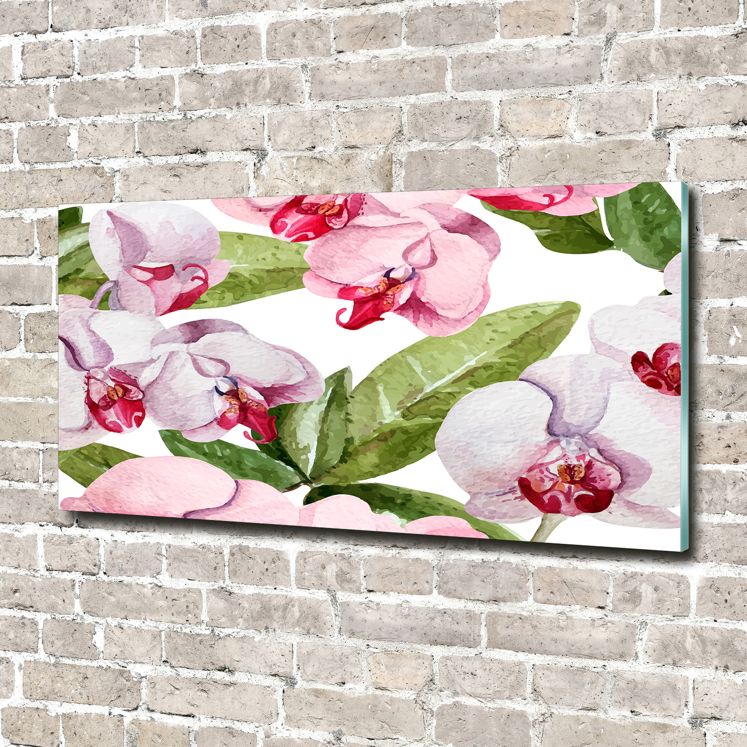 Wandbild aus Plexiglas® Druck auf Acryl 140x70 Blumen & Pflanzen Rosa Orchideen