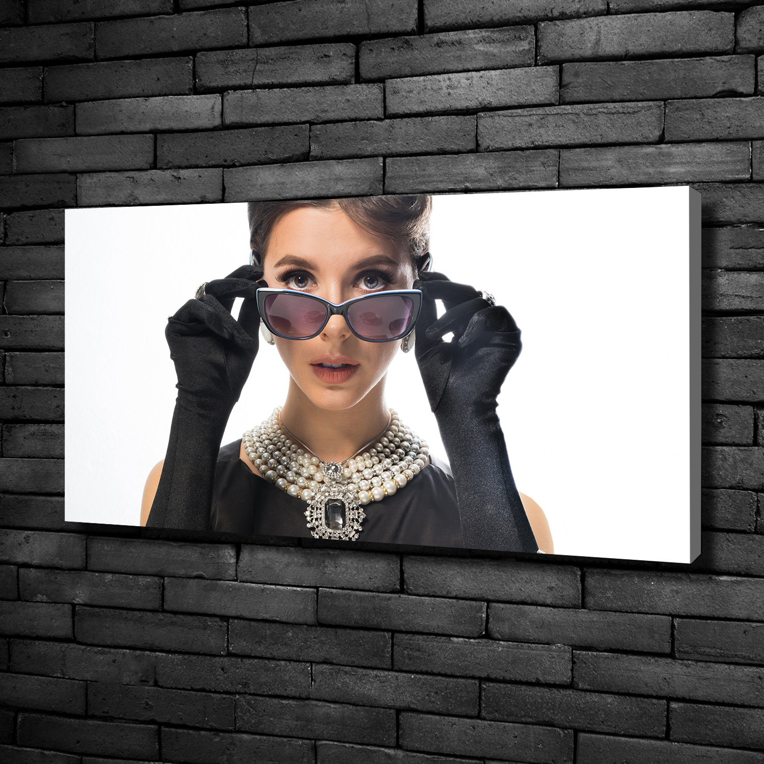 Leinwandbild Kunst-Druck 100x50 Bilder Menschen Frau in Schwarz