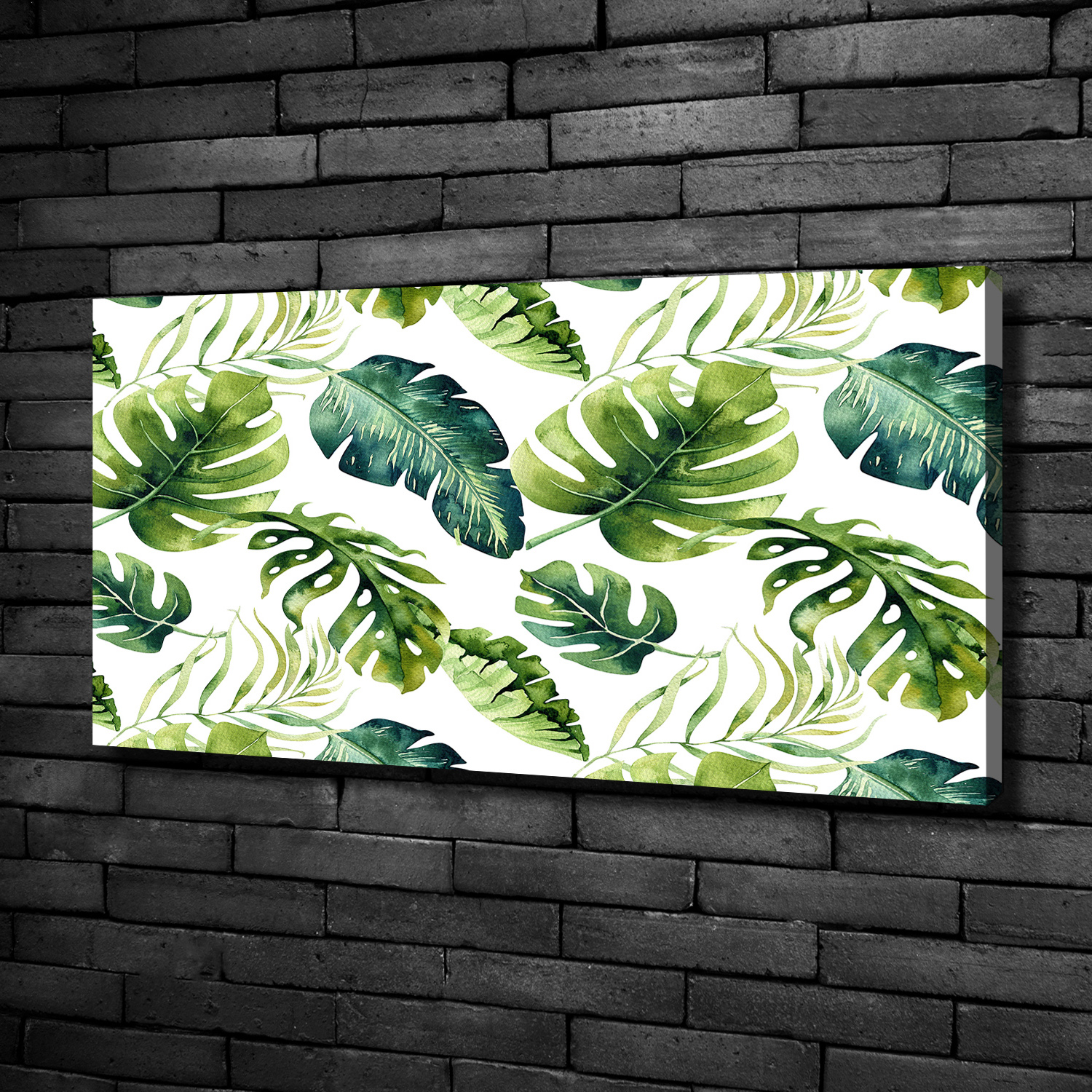 Leinwandbild Kunst-Druck 125x50 Bilder Blumen Pflanzen Tropische Blätter